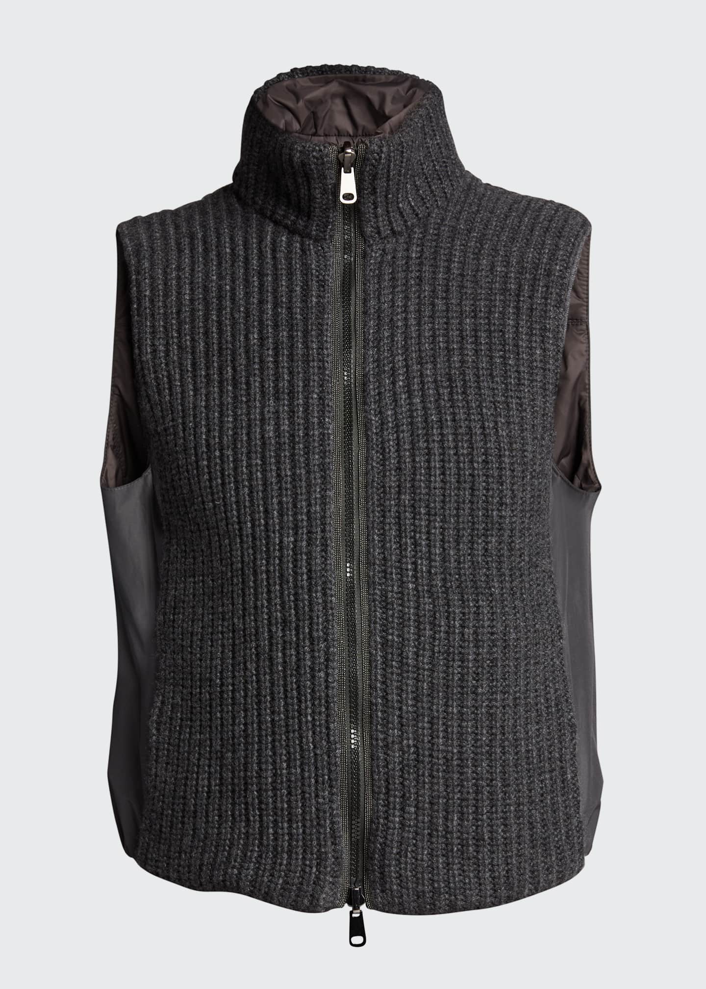 Brunello Cucinelli Rib Knit & Quilted Cashmere Reversible Vest ...