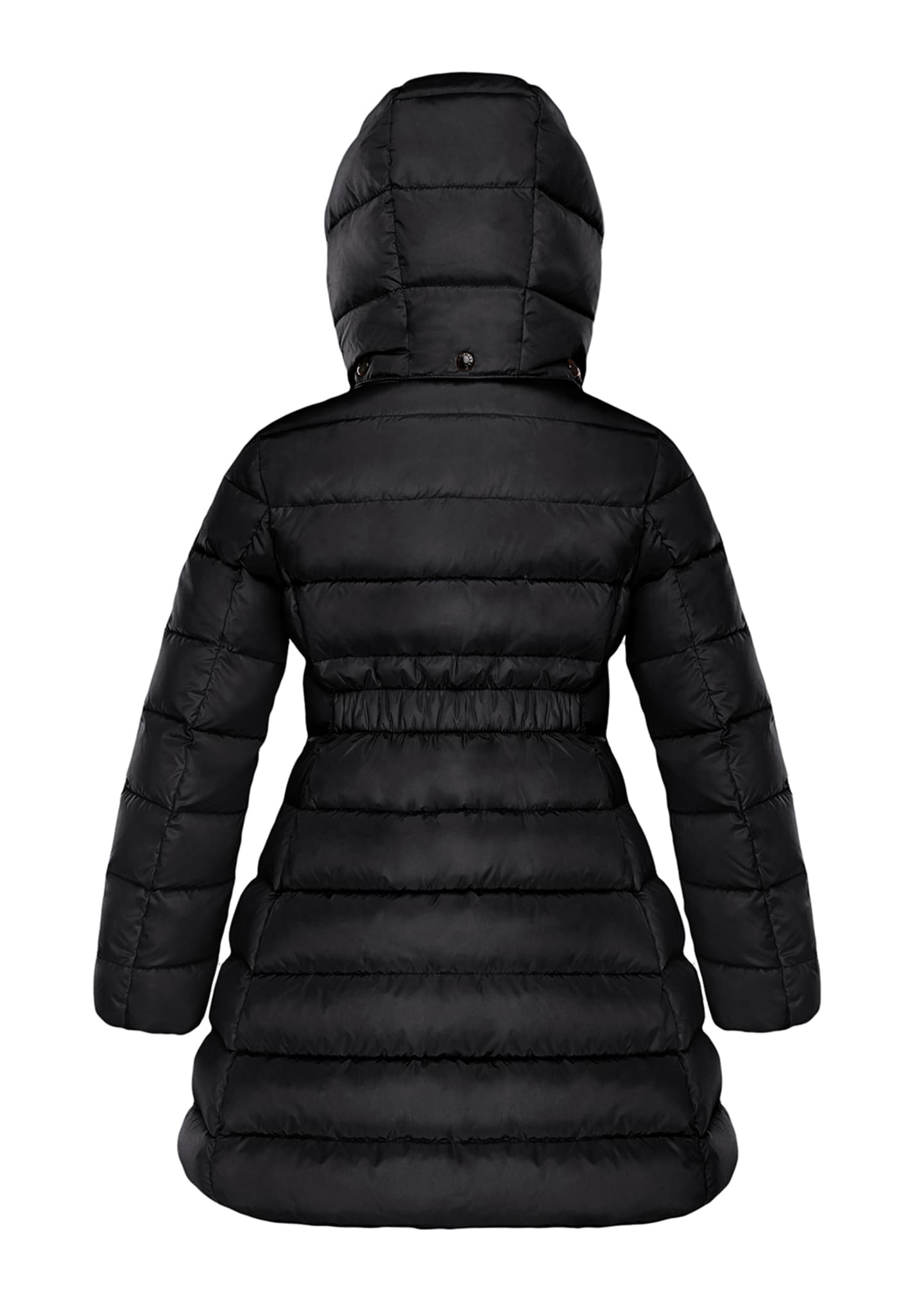 Moncler Charpal Long Puffer Coat with Detachable Hood, Size 8-14