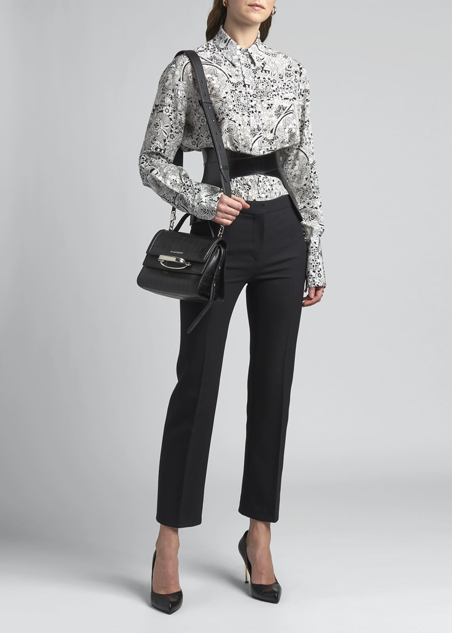 alexander mcqueen leather corset