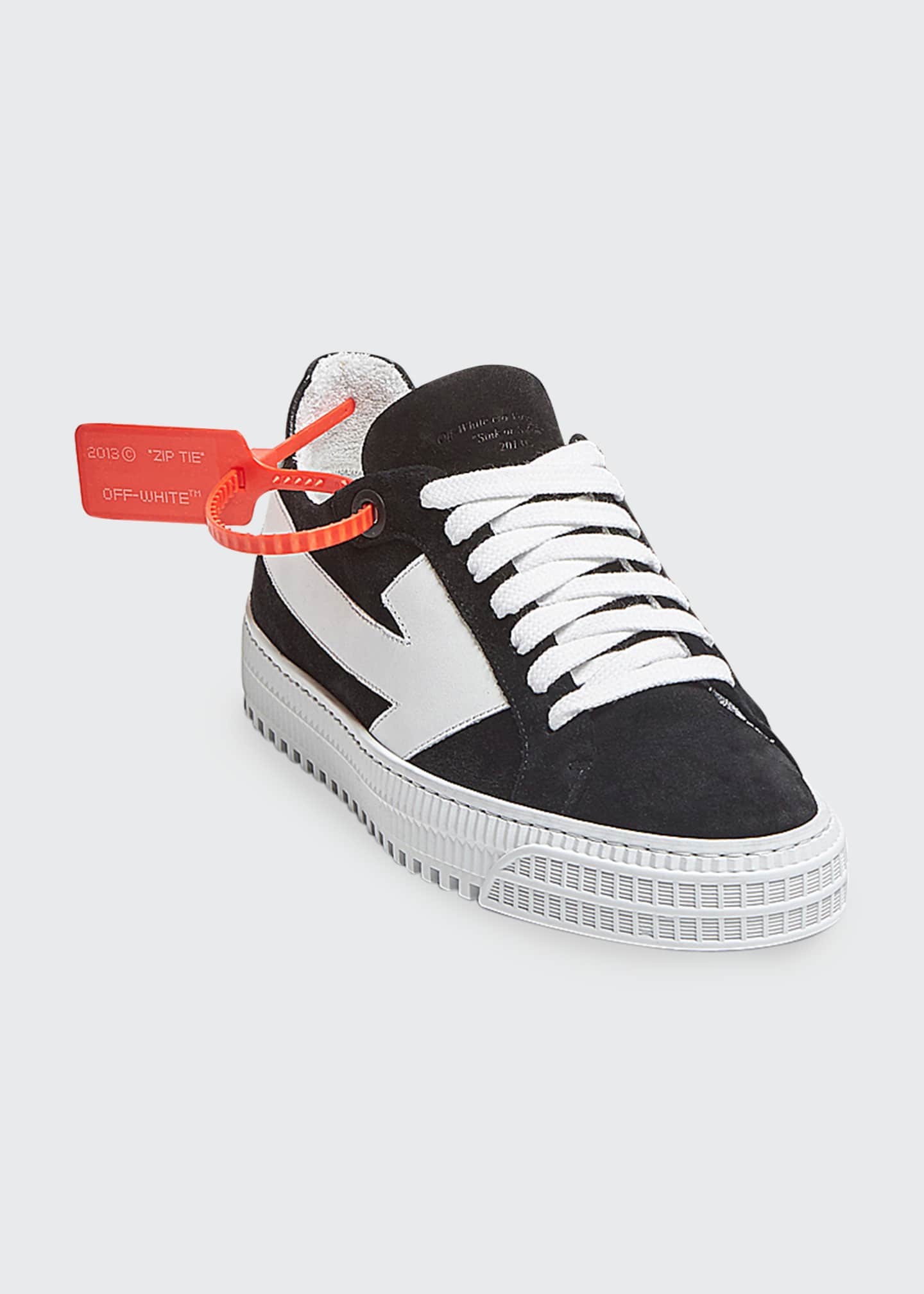 Image 1 of 1: Arrow Mixed Leather Low-Top Sneakers