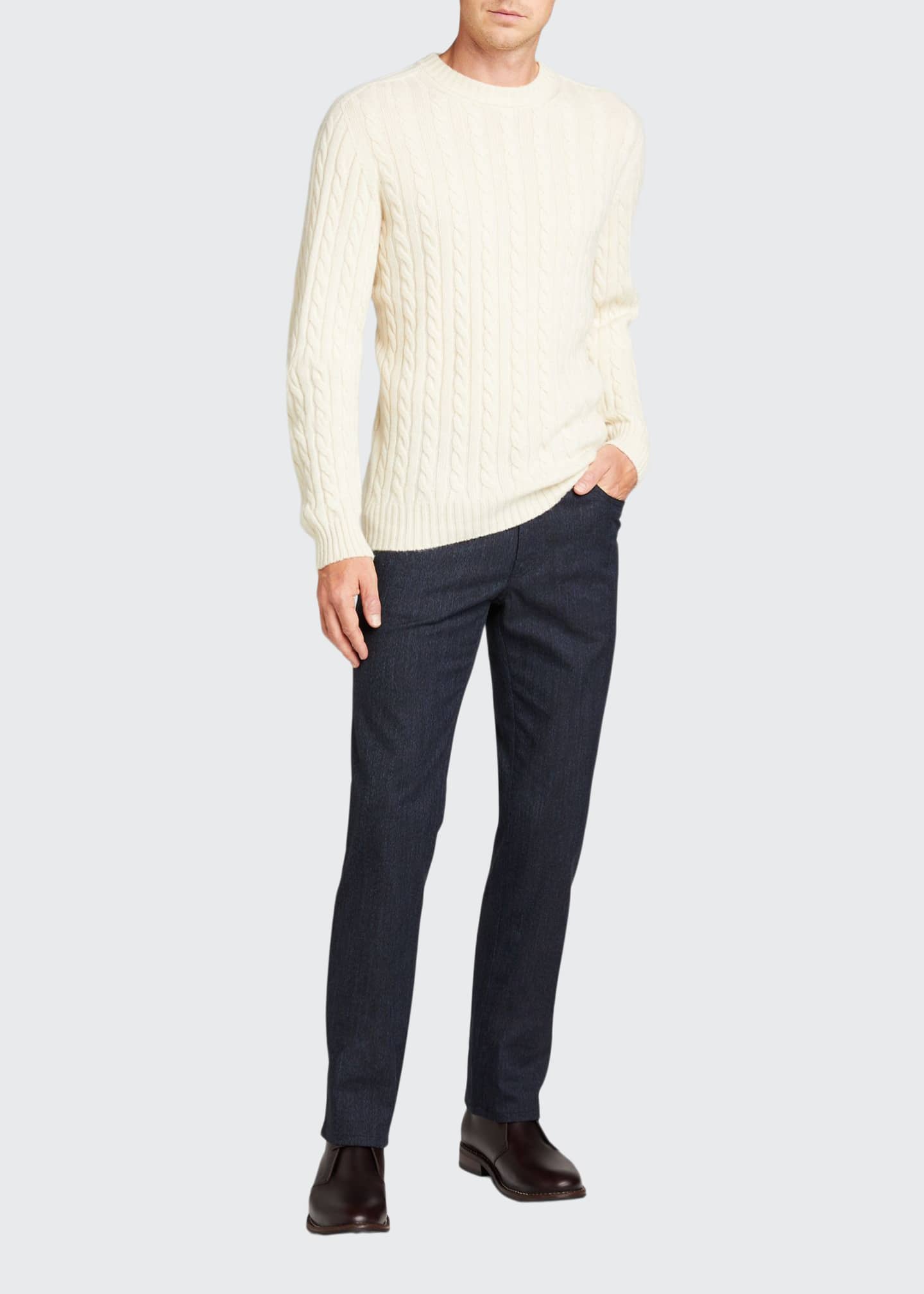 Brioni Men's CableKnit Cashmere Sweater Bergdorf Goodman