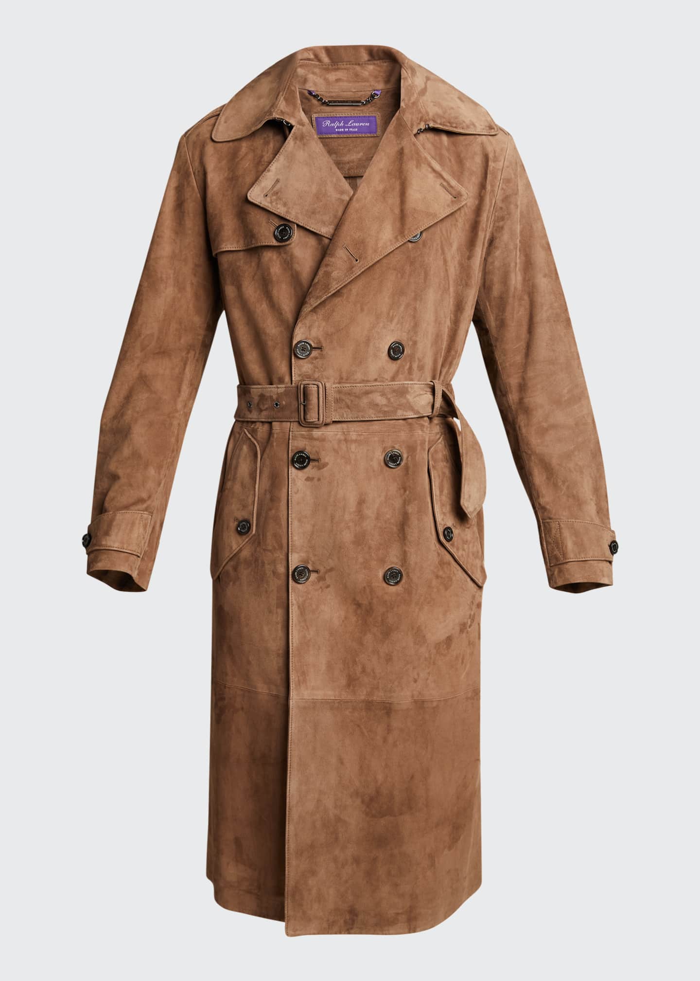 Ralph Lauren Purple Label Men's Gurney Suede Trench Coat Bergdorf Goodman