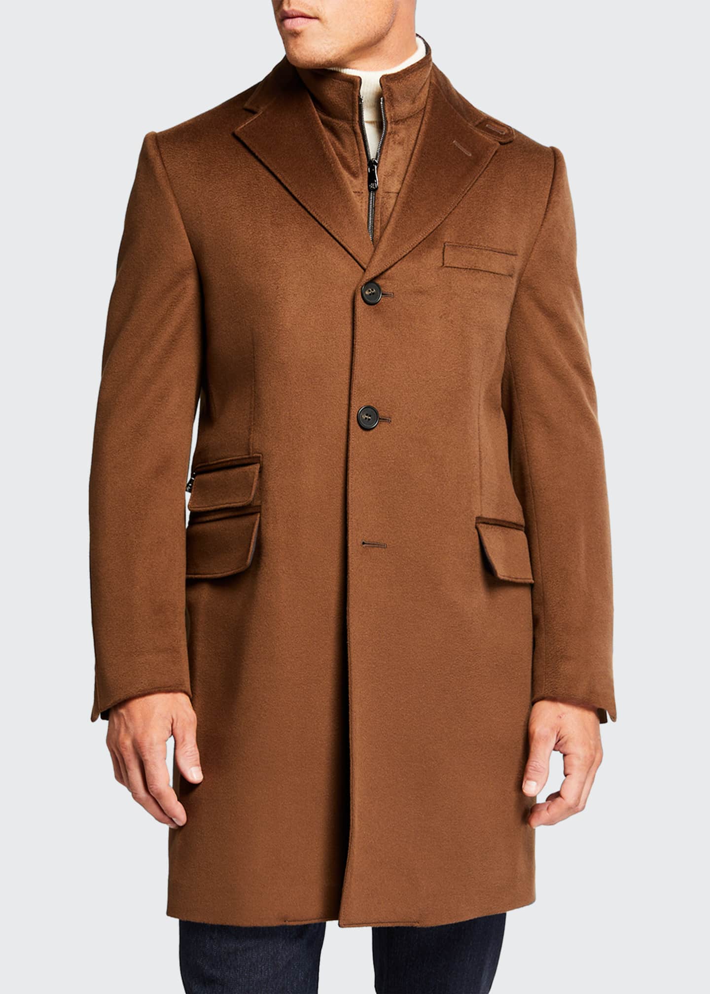 Corneliani Men's ID Top Coat w/ Removable Dickey Bergdorf Goodman