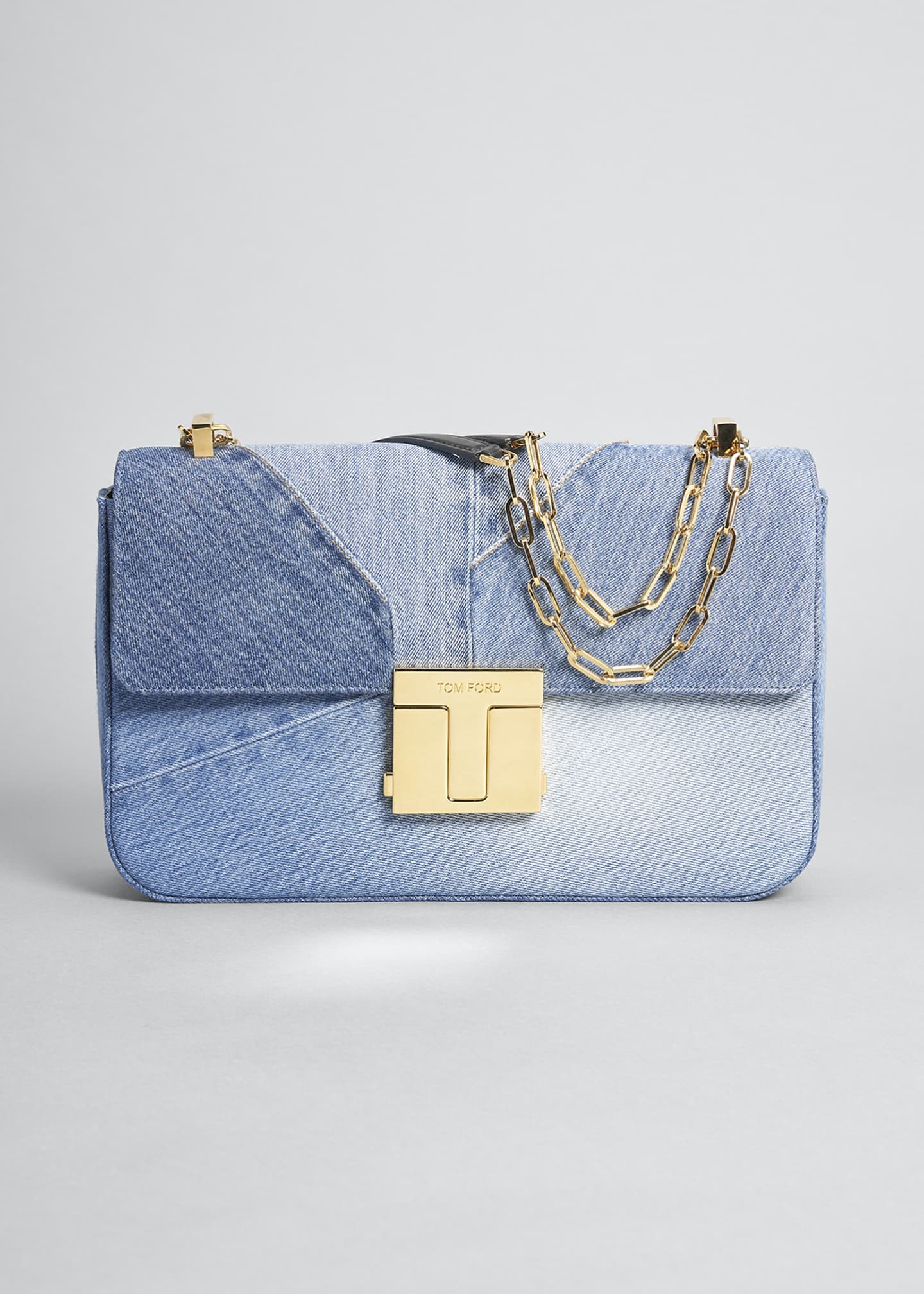 TOM FORD Denim TClasp Shoulder Bag Bergdorf Goodman