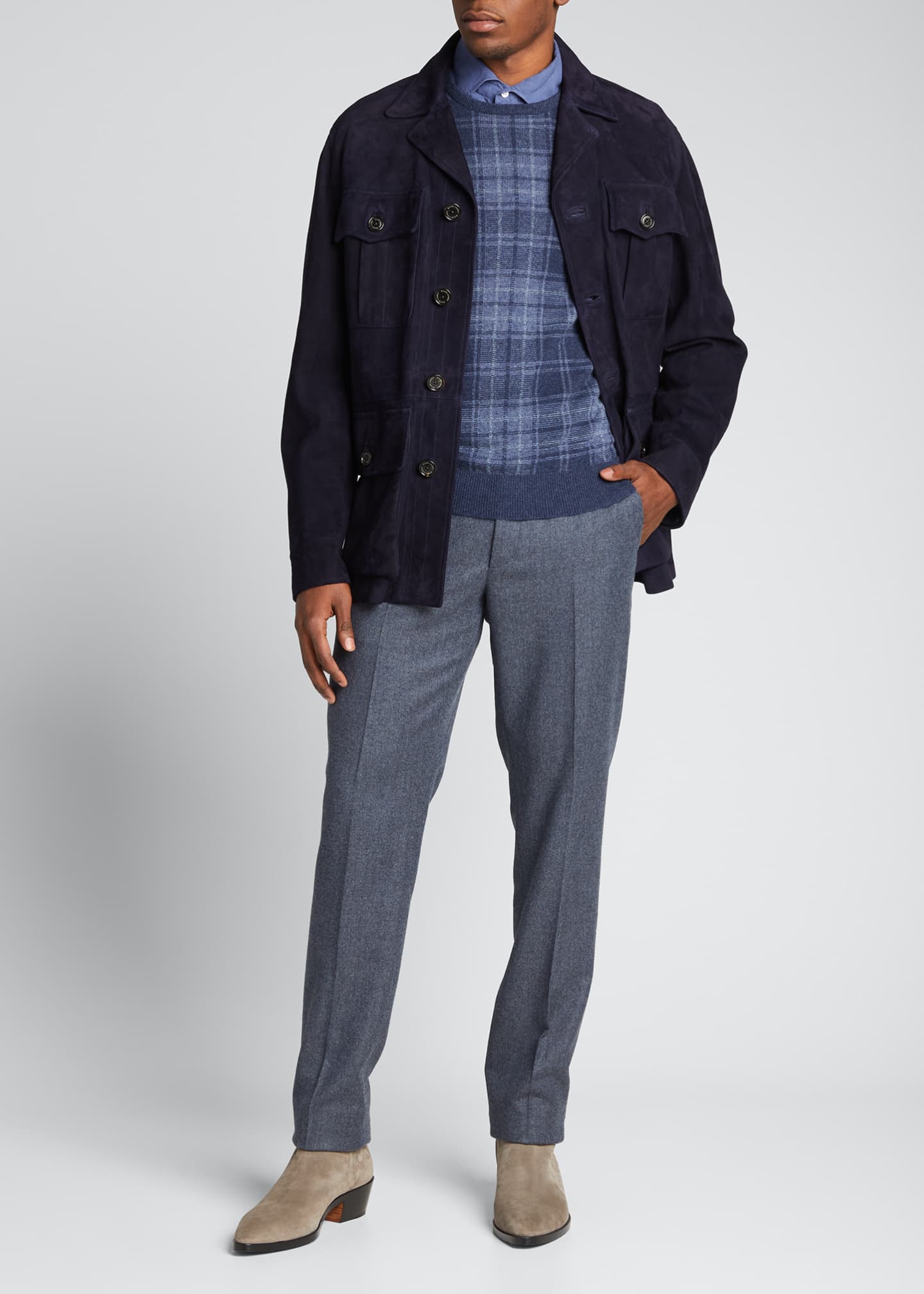 Ralph Lauren Purple Label Men's Gregory Flannel Dress Pants Bergdorf