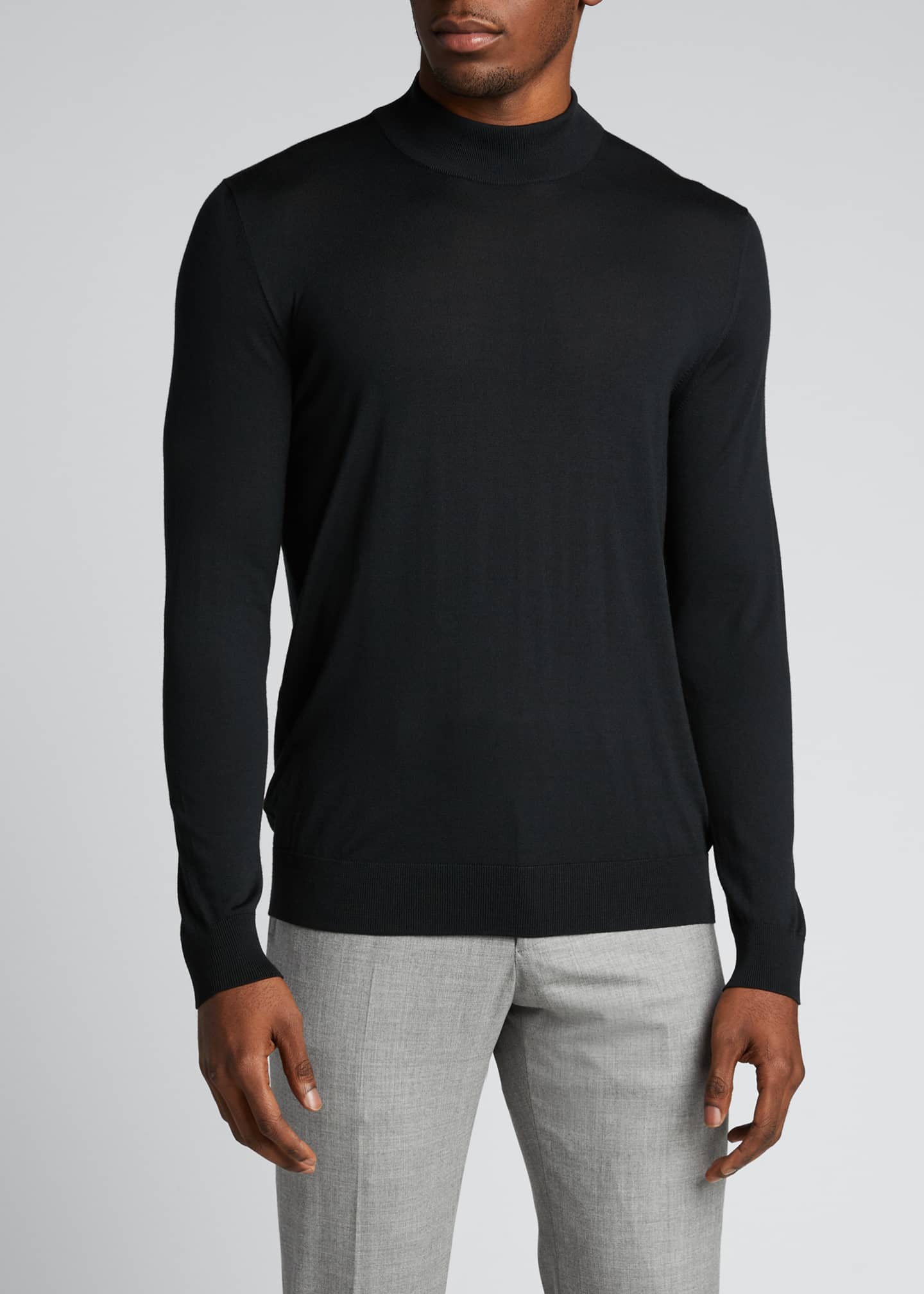 Kiton Men's Mock-Neck Wool Sweater - Bergdorf Goodman
