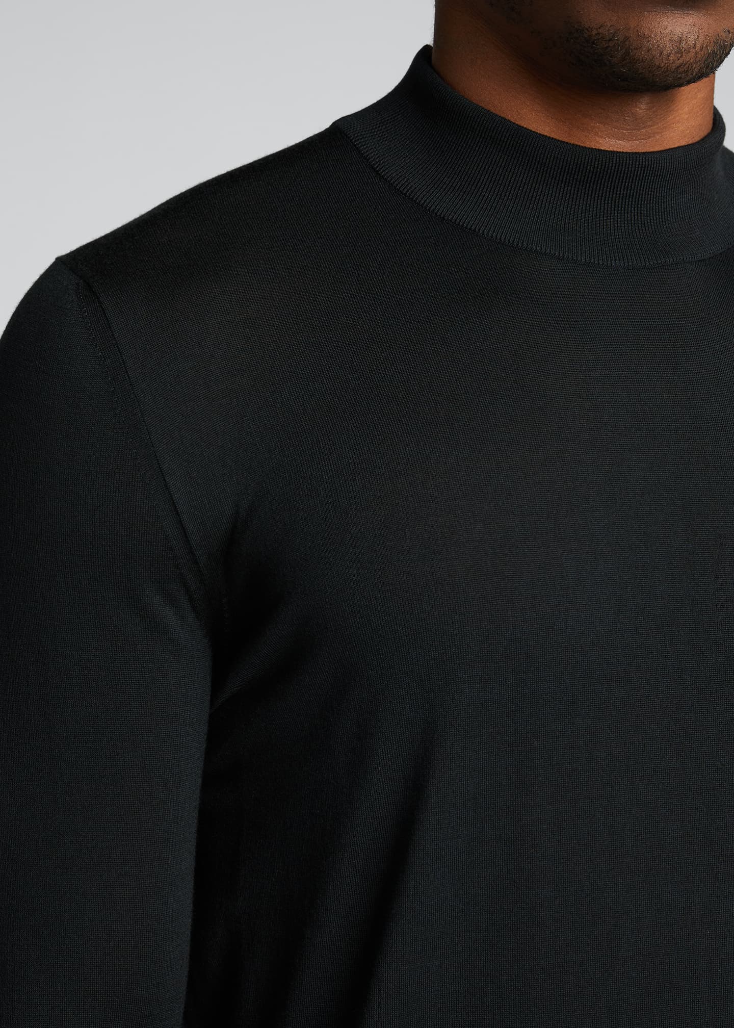Kiton Men's Mock-Neck Wool Sweater - Bergdorf Goodman
