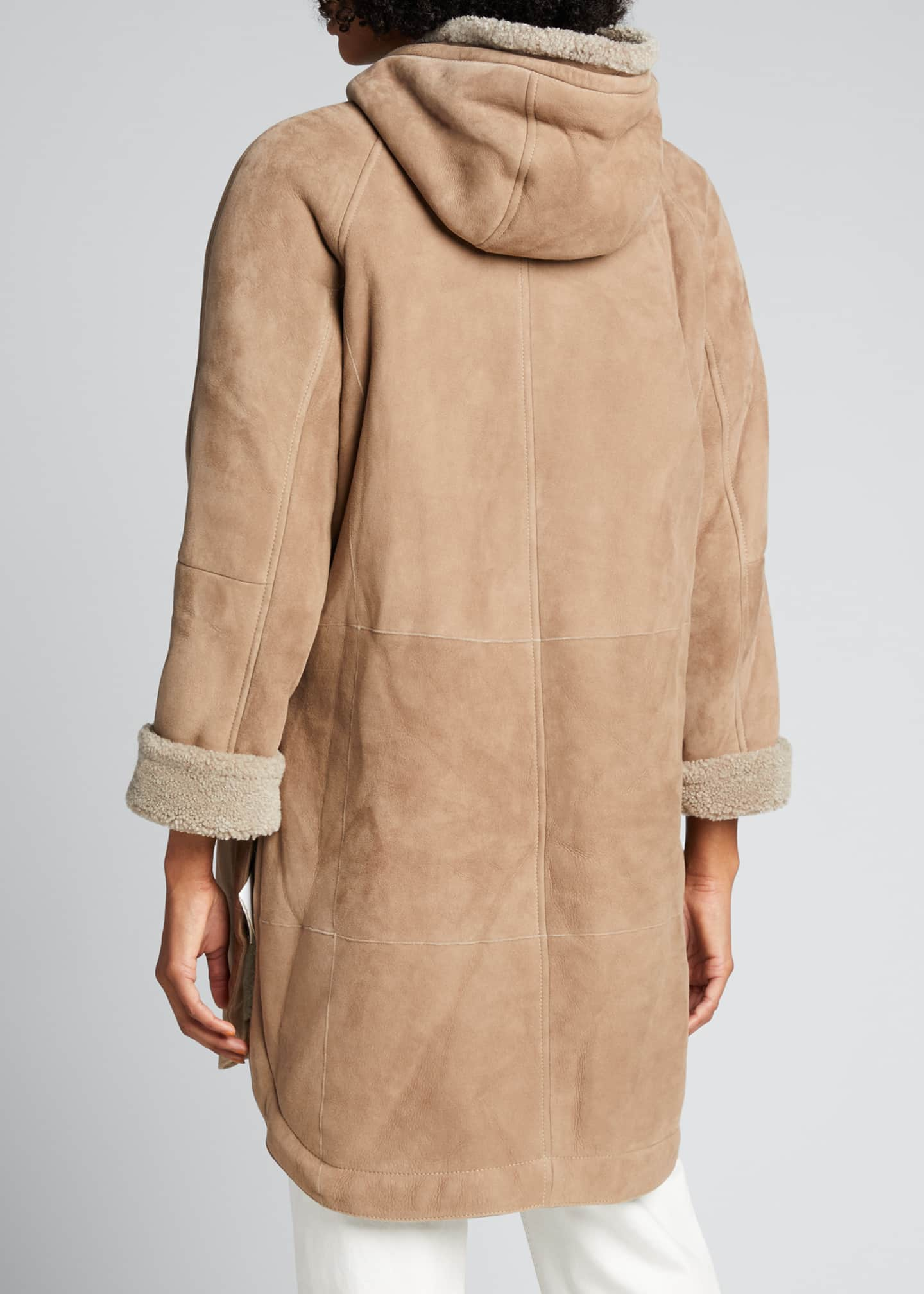 Brunello Cucinelli Curly Shearling Hooded Coat - Bergdorf Goodman