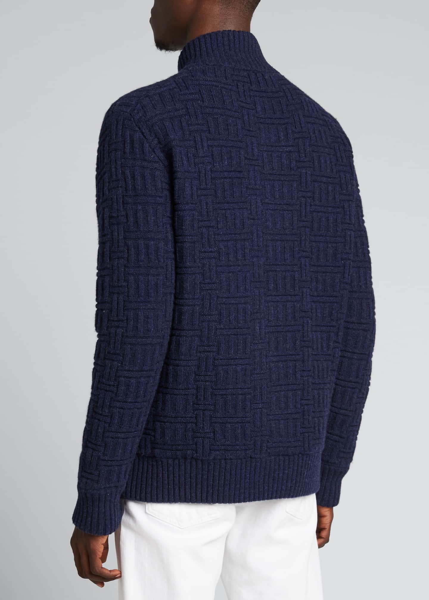 Kiton Men's Geometric Cashmere FullZip Sweater Bergdorf Goodman