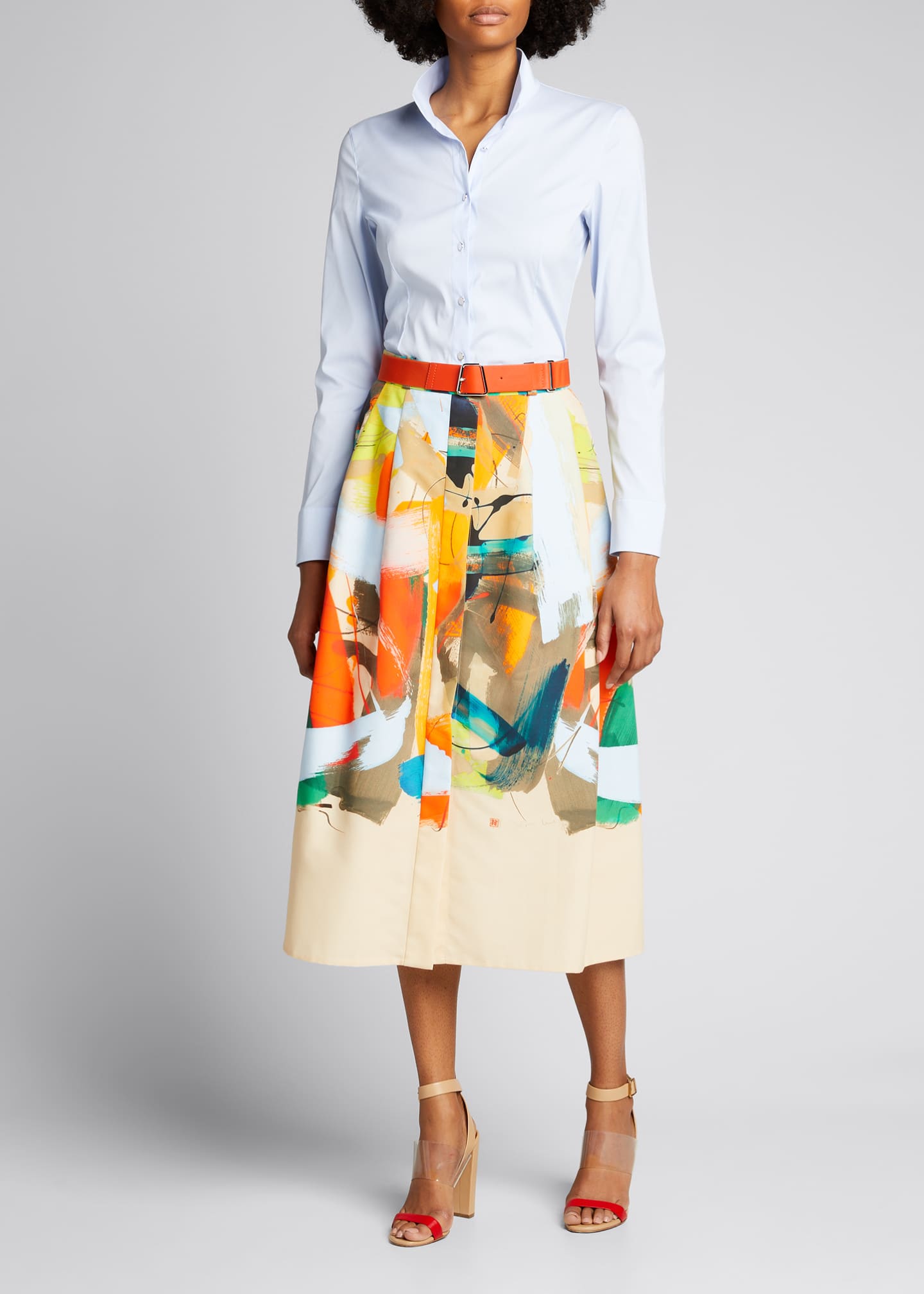 cotton flare skirt