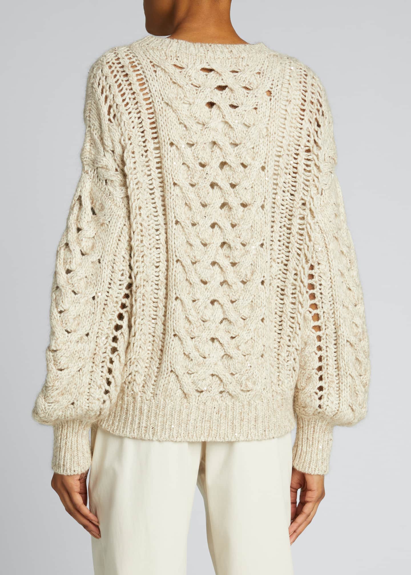 Brunello Cucinelli Cashmere-Blend Ribbed Cable-Knit Sweater - Bergdorf ...