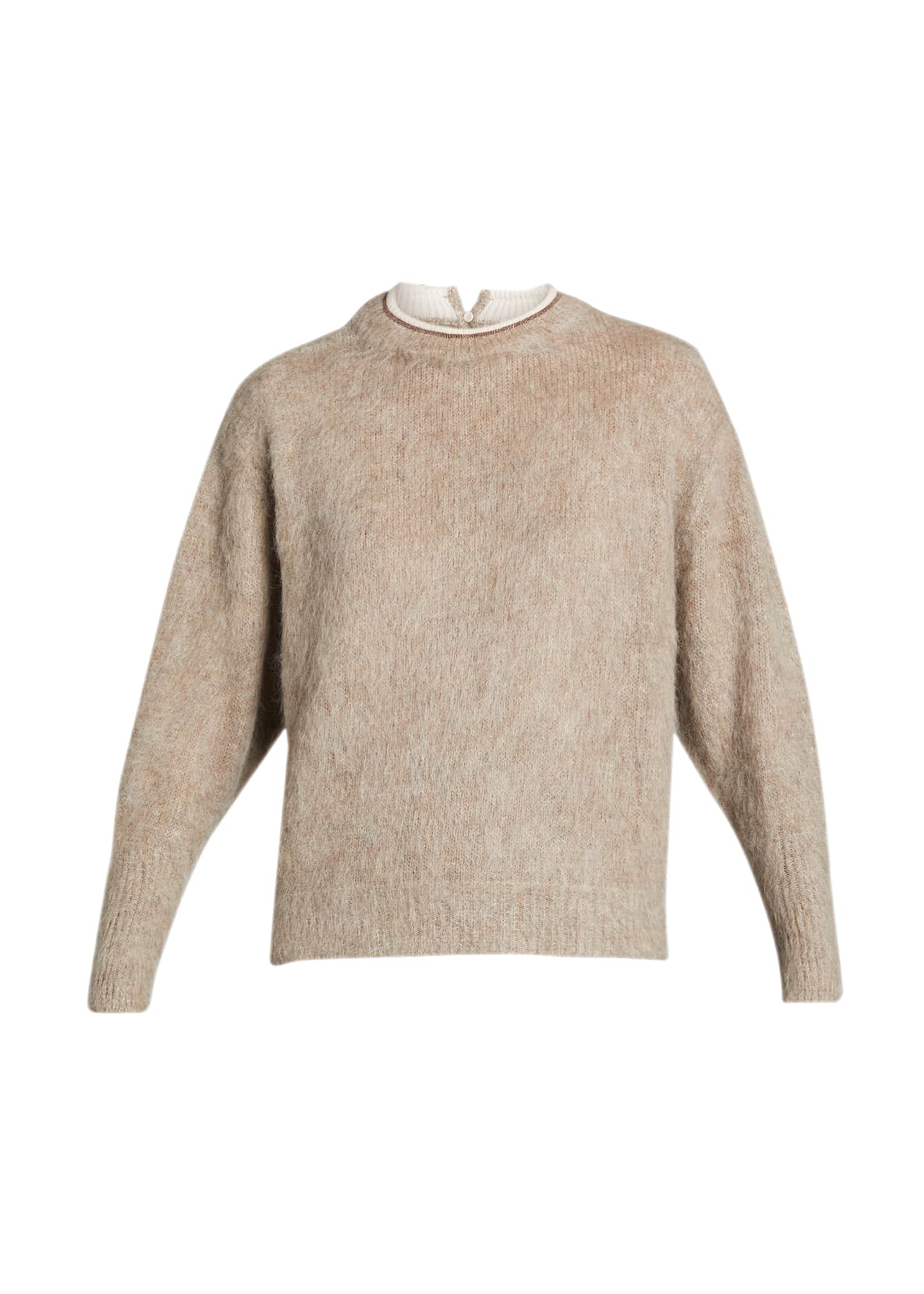 Brunello Cucinelli Mohair-Blend Sweater w/ Monili Detail - Bergdorf Goodman