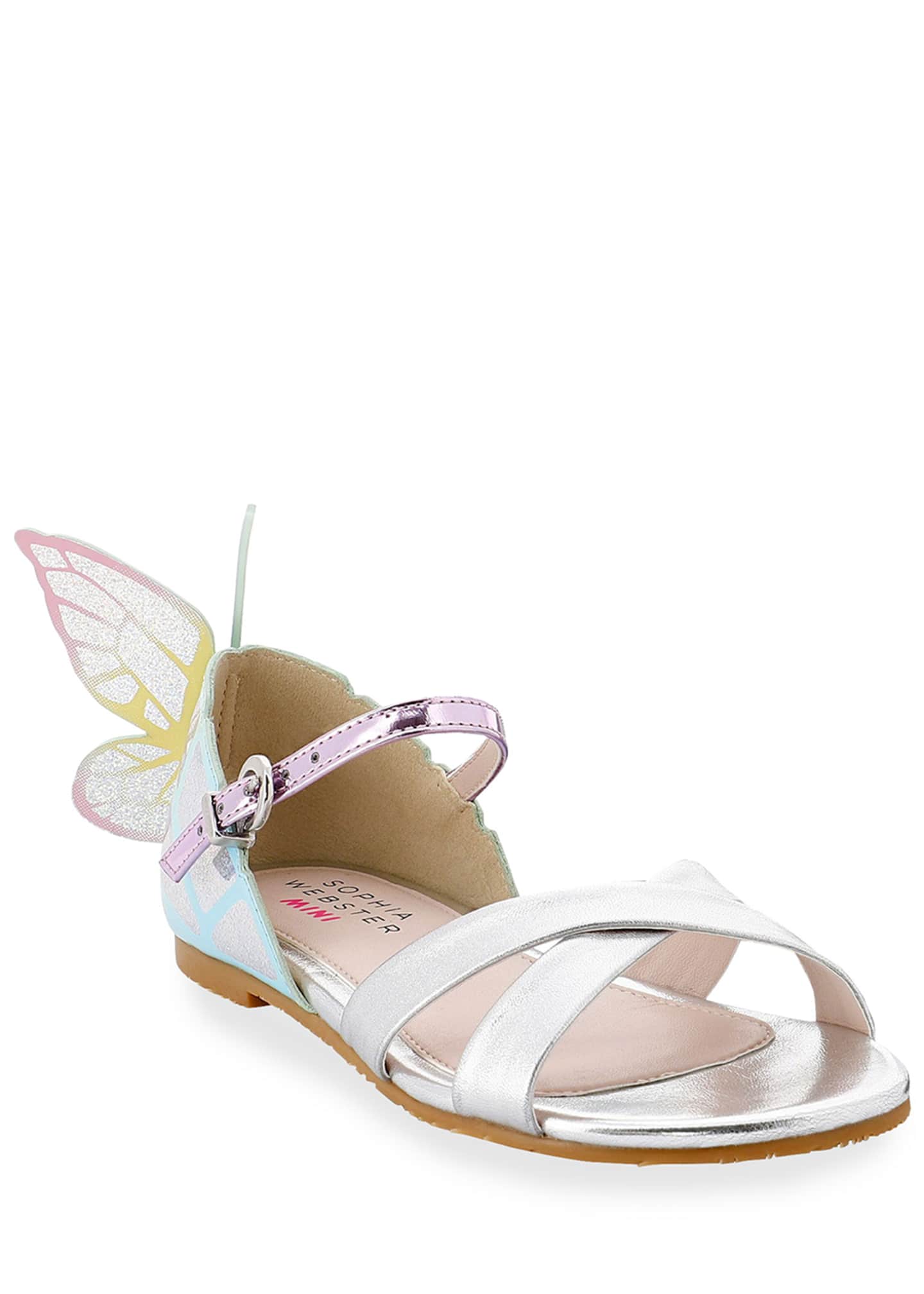 girls iridescent sandals