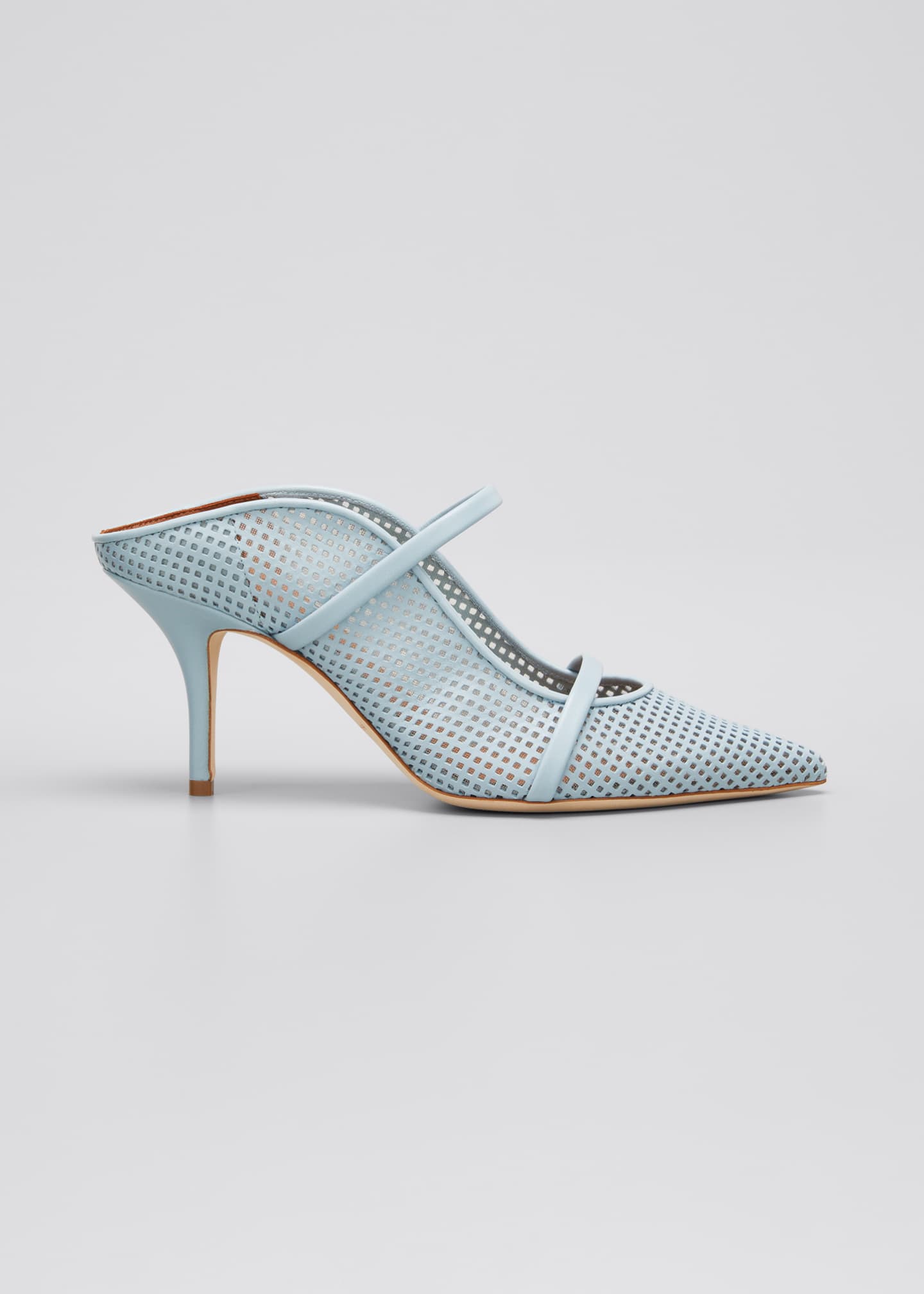 perforated leather mules