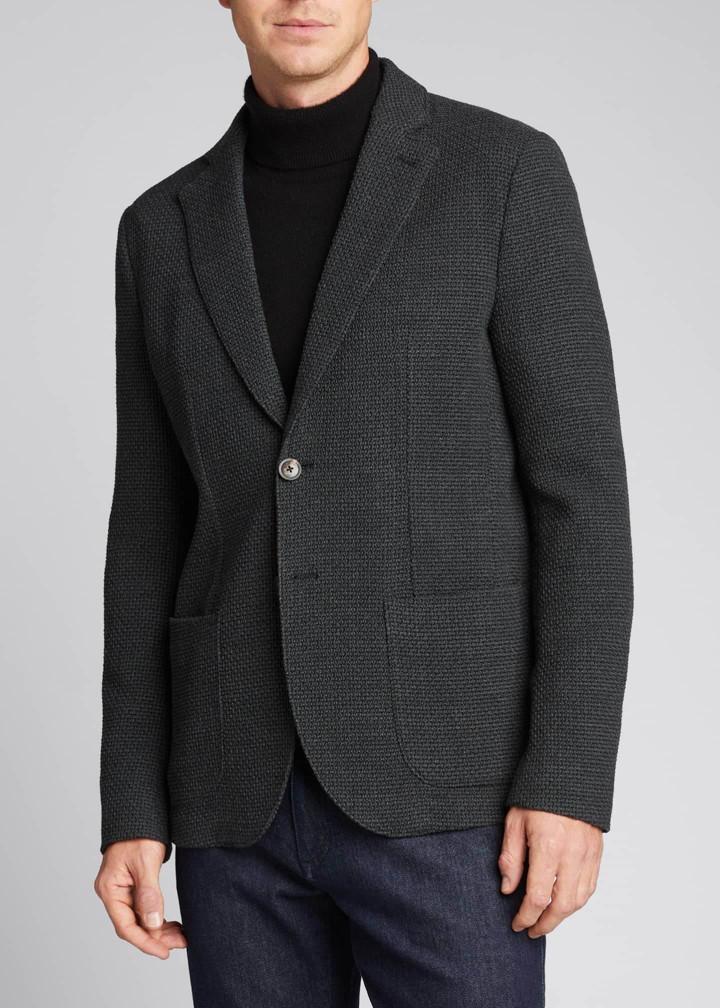 Emporio Armani Men's Soft Textured Knit Sport Jacket Bergdorf Goodman