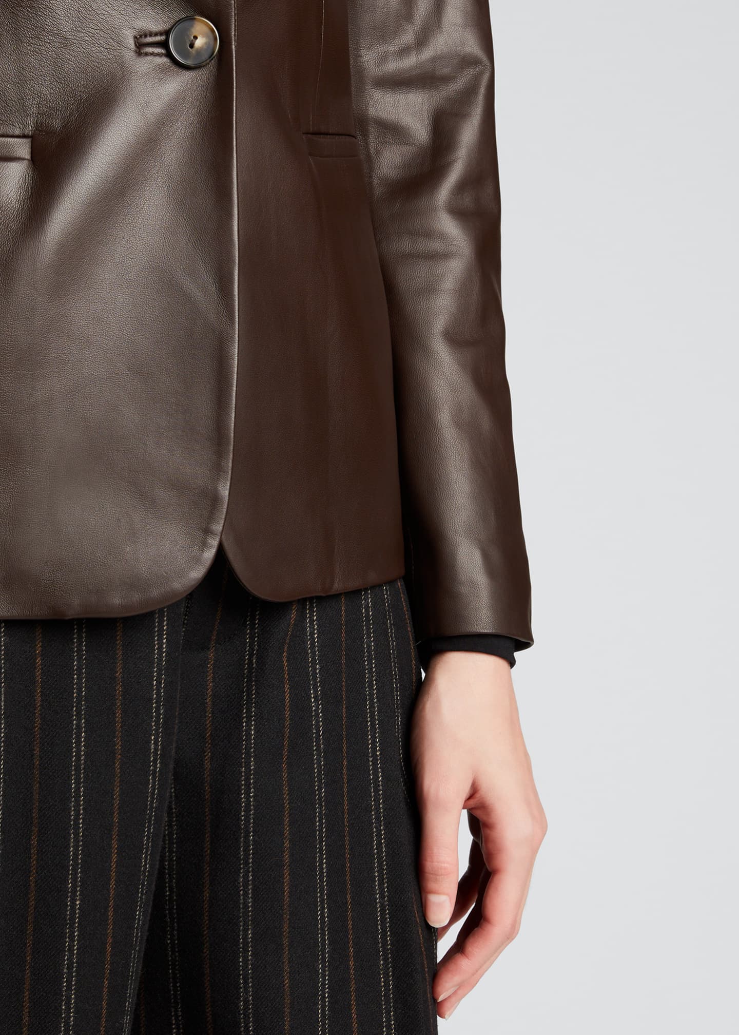 Vince Fitted Leather Blazer Bergdorf Goodman