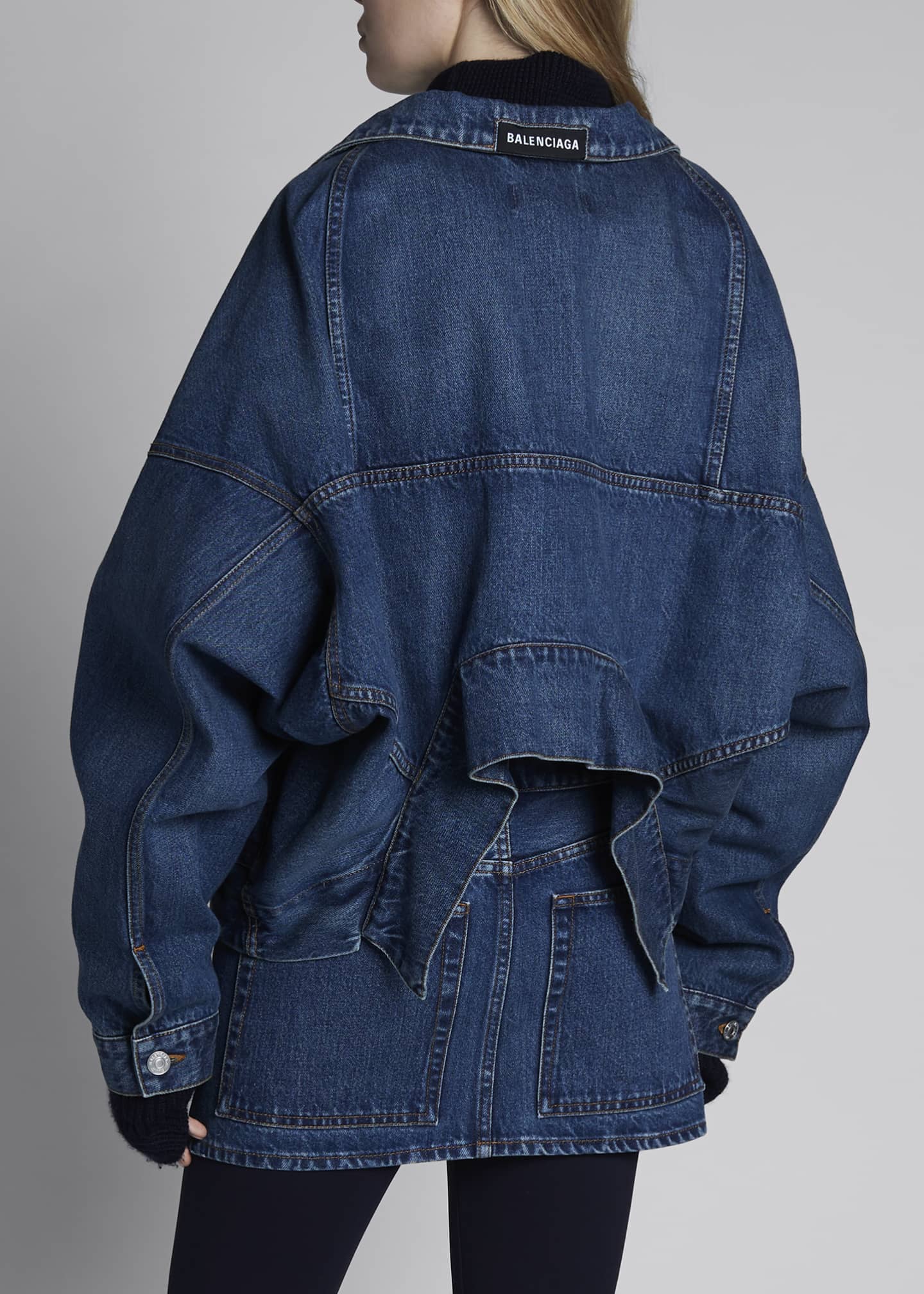 Balenciaga Upside Down Denim Jacket Bergdorf Goodman