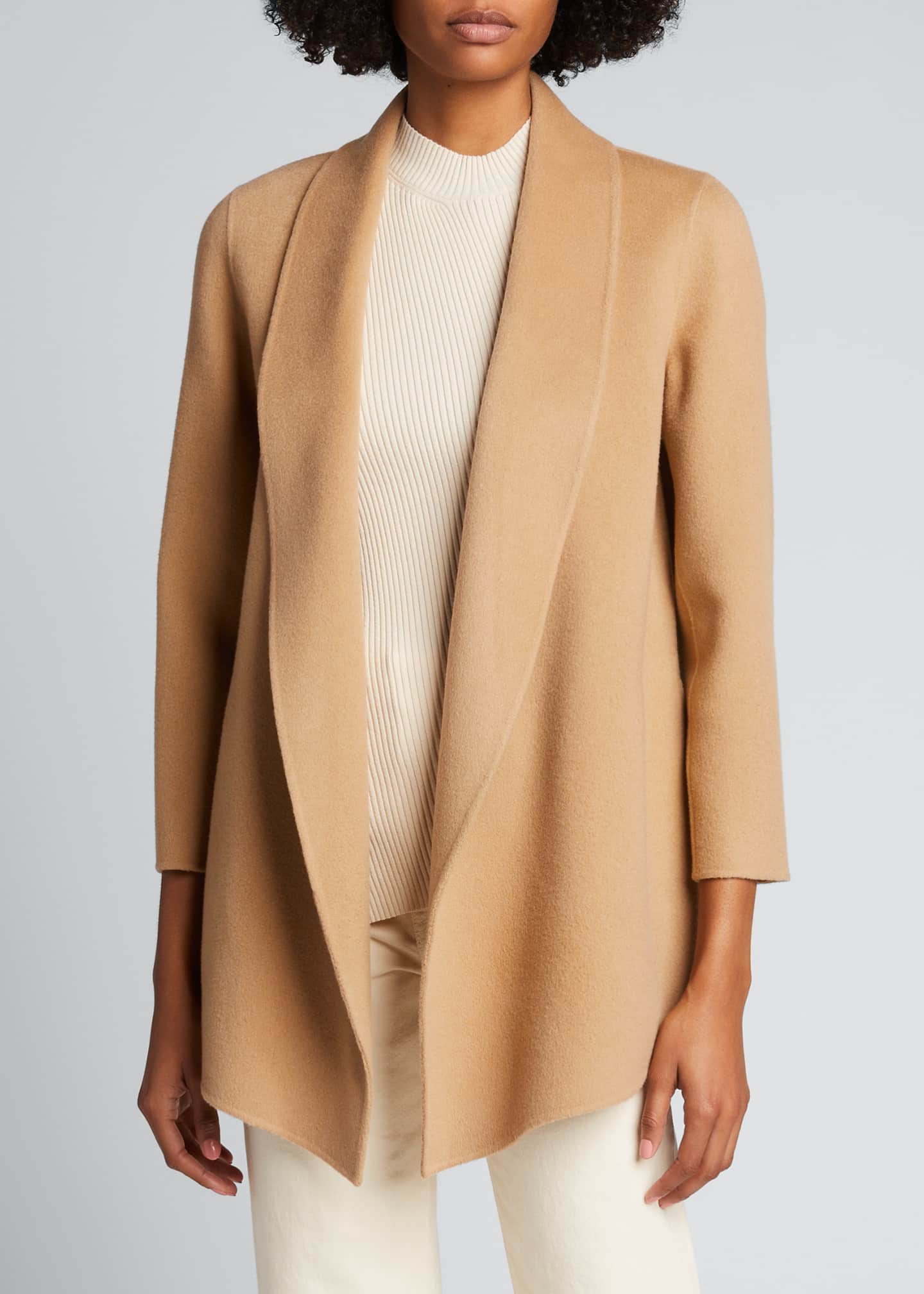 clairene shawl jacket in double face wool cashmere