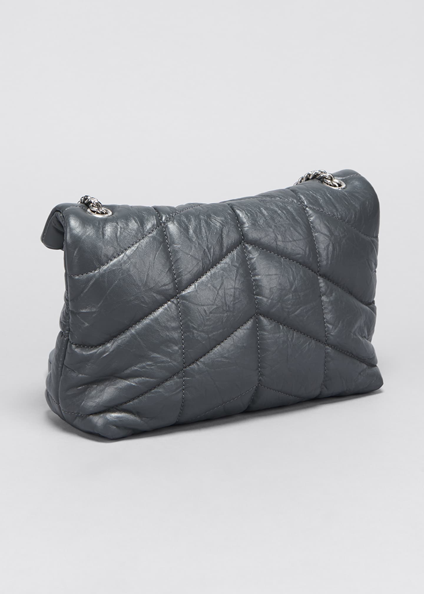 Saint Laurent LouLou Toy YSL Puffer Quilted Matte Leather Crossbody Bag