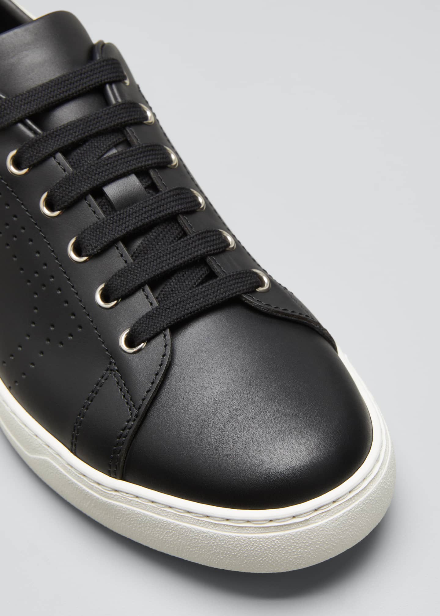 Salvatore Ferragamo Men's Pierre Two-Tone Leather Low-Top Sneakers ...