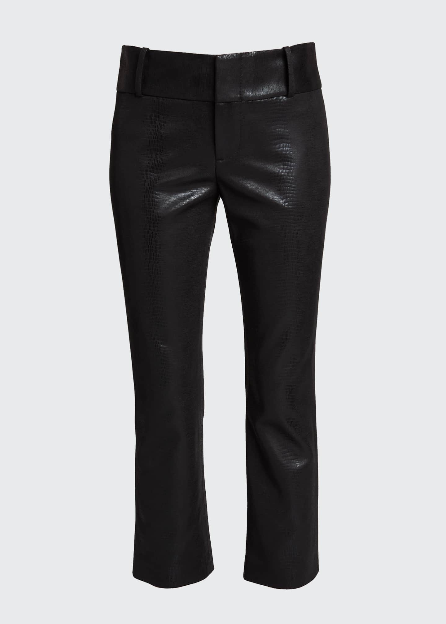 Alice + Olivia Stacey Faux-Leather Slim Cropped Pants - Bergdorf Goodman