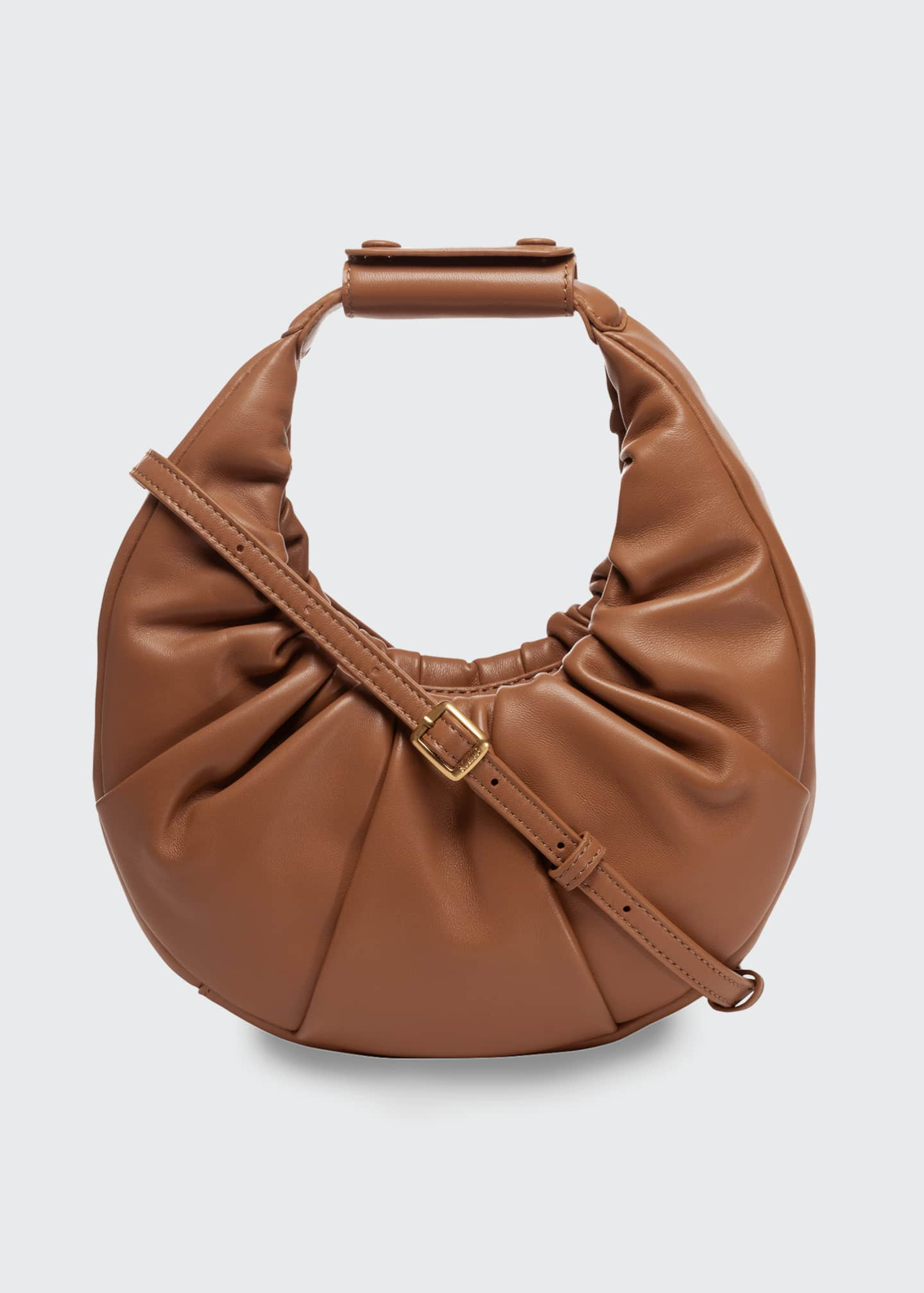 Staud Moon Pleated Leather Mini Shoulder Bag - Bergdorf Goodman