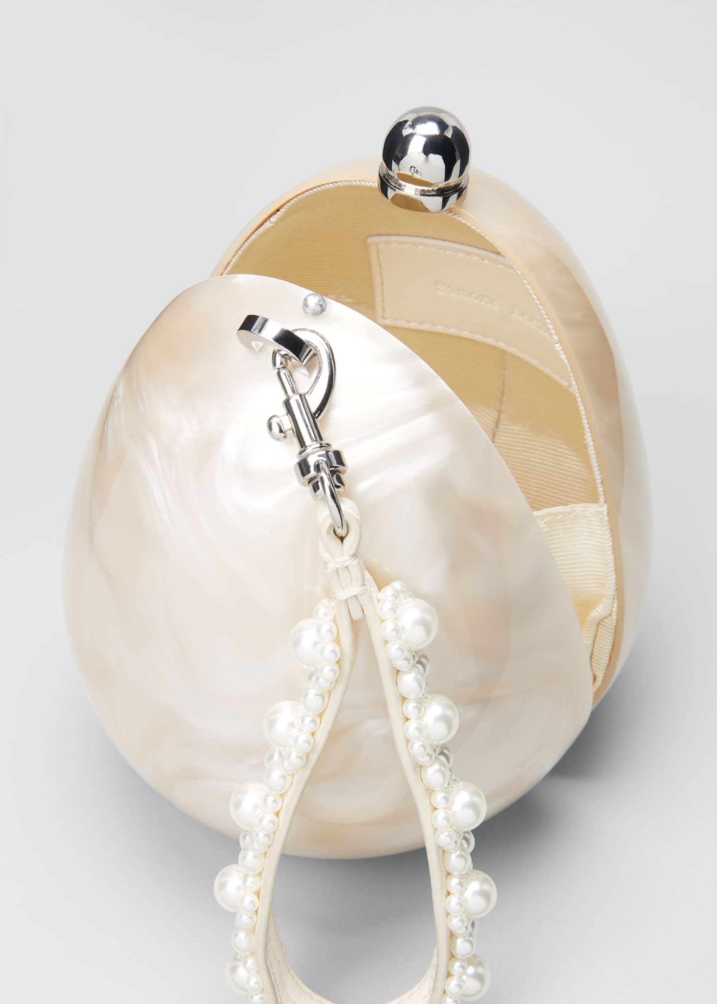 Simone Rocha Pearl Egg Acrylic Wristlet Pouch Bag - Bergdorf Goodman