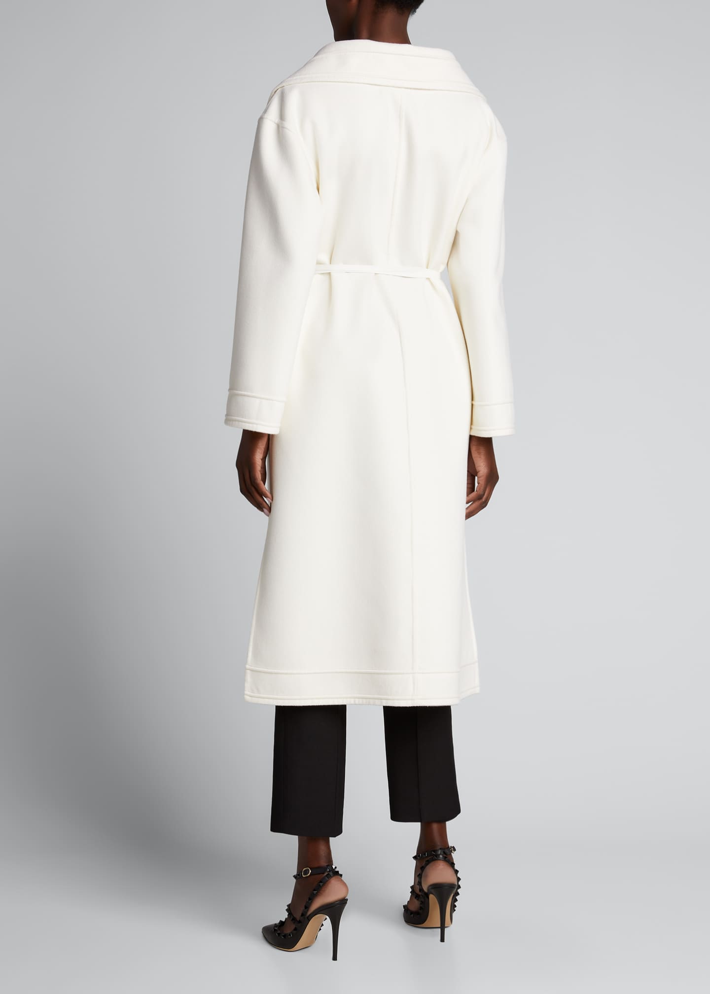 Valentino Compact Wool-Cashmere Wrap Coat w/ Leather Ties - Bergdorf ...