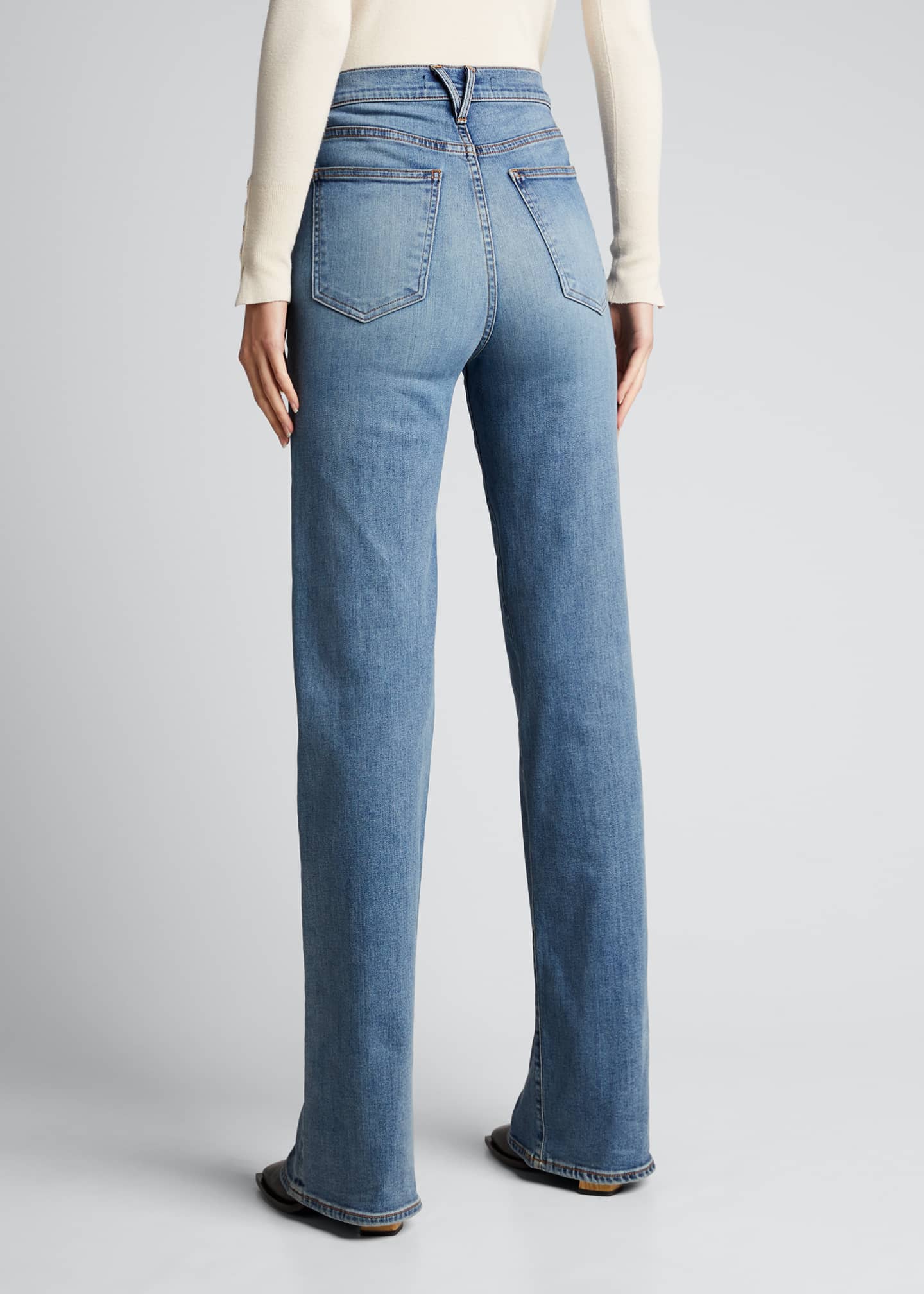 Veronica Beard Jeans Crosbie Wide-Leg Jeans with Patch Pockets ...