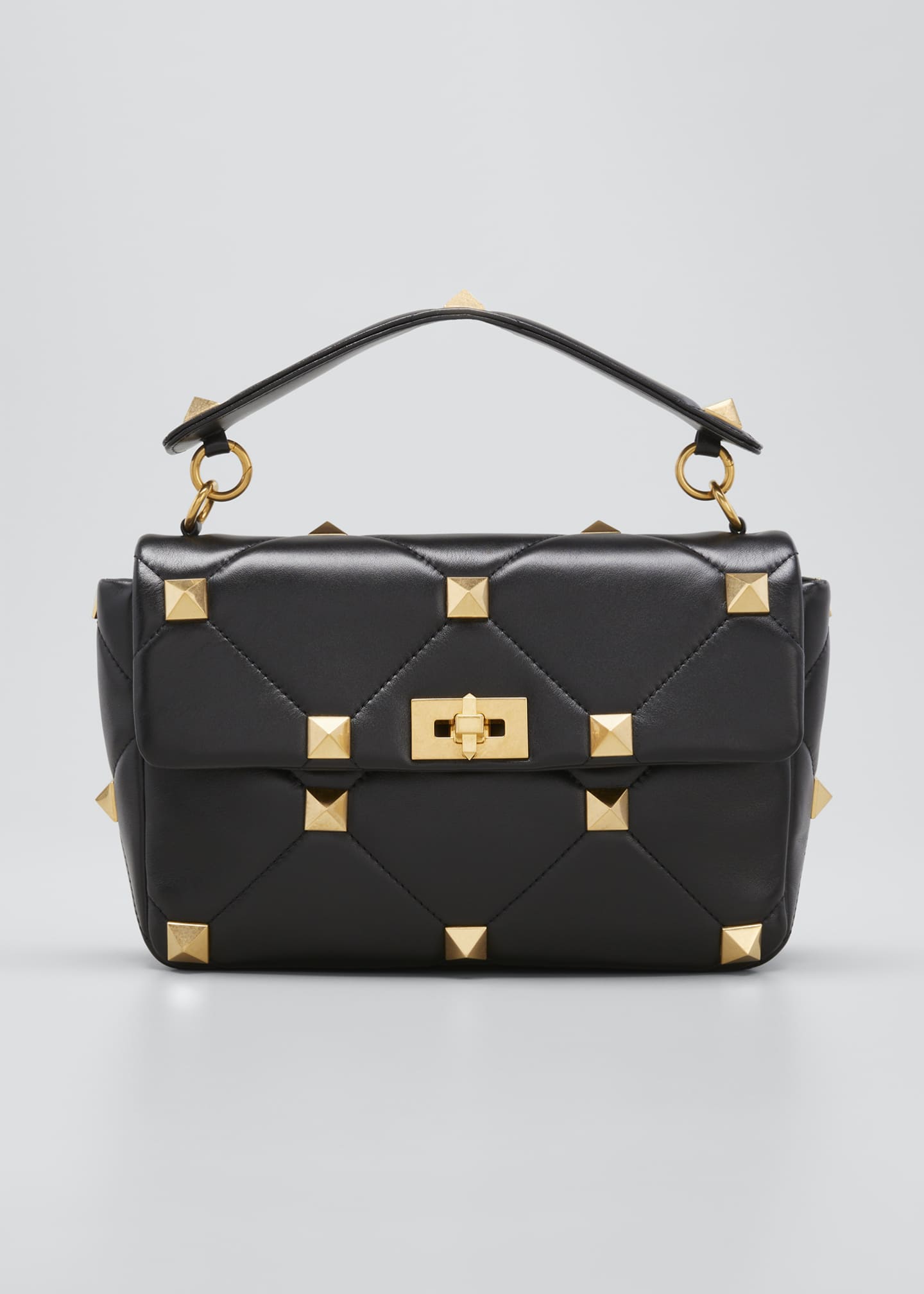 Valentino Garavani Roman Stud Large Quilted Leather Shoulder Bag