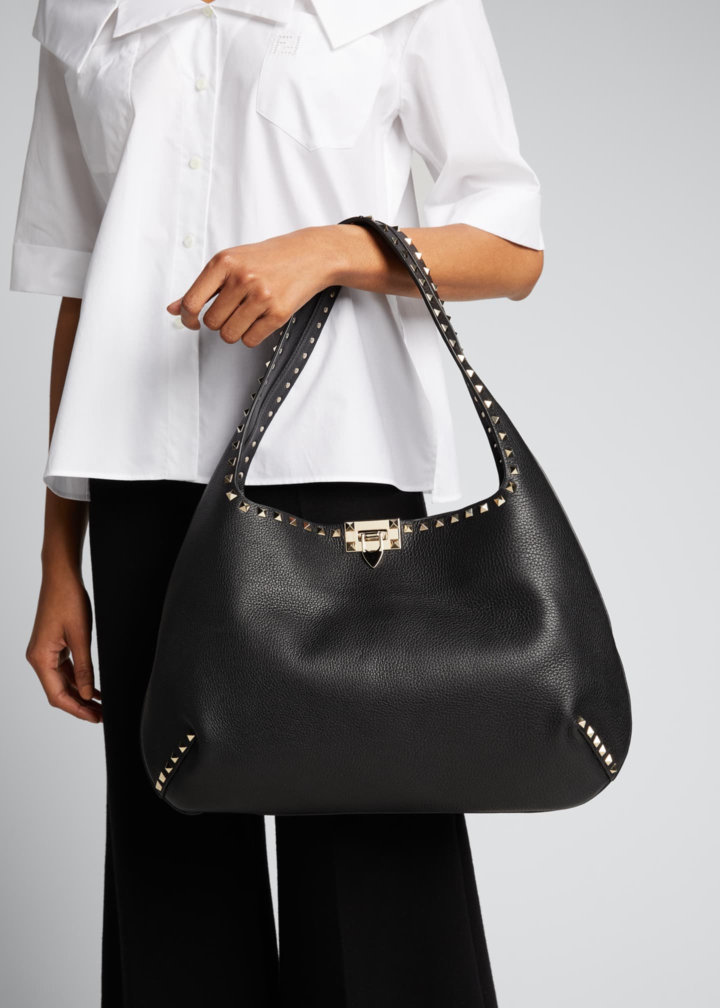 valentino rockstud hobo large