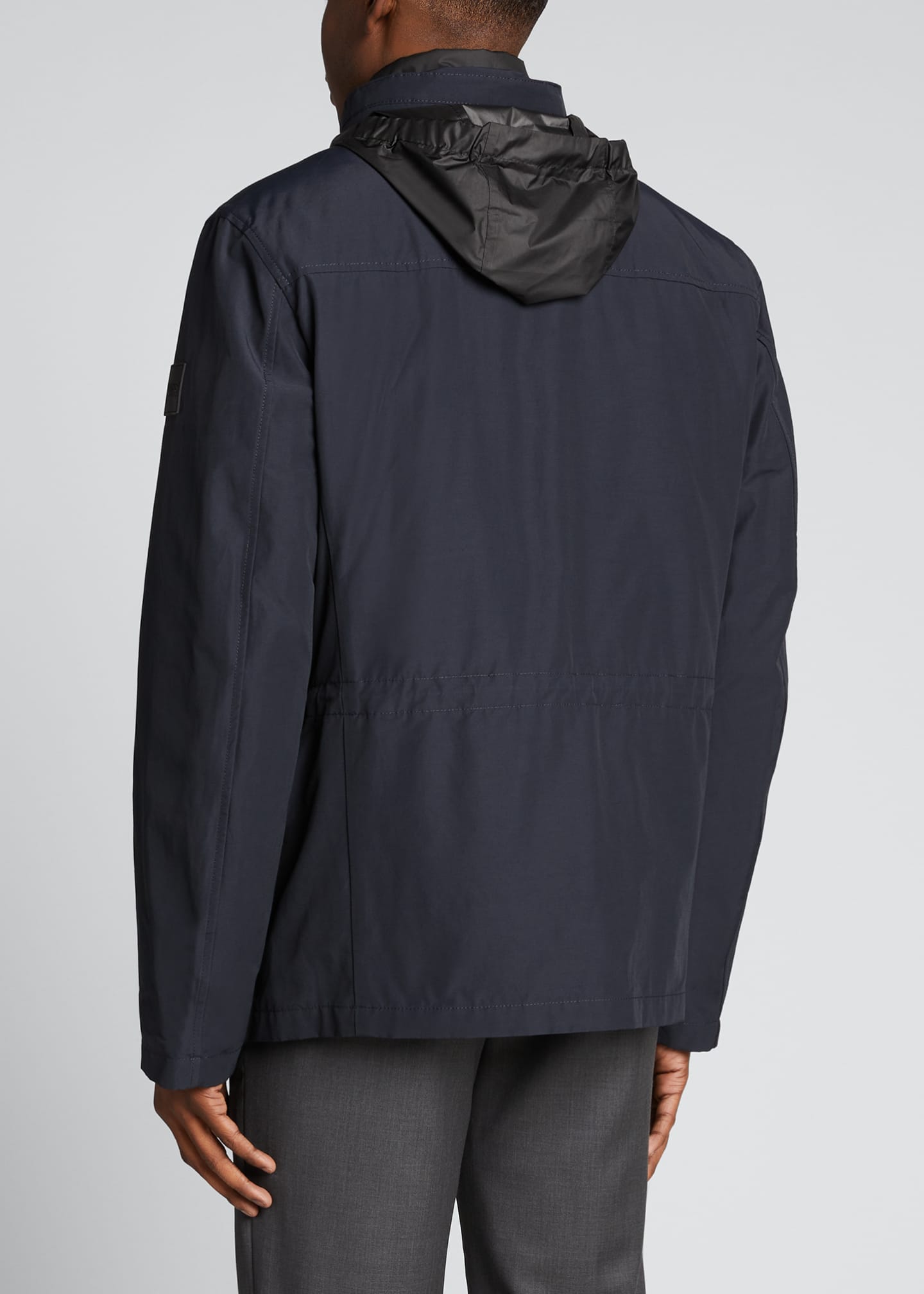 BOSS Men's Solid Paneled Jacket w/ Stowable Hood - Bergdorf Goodman