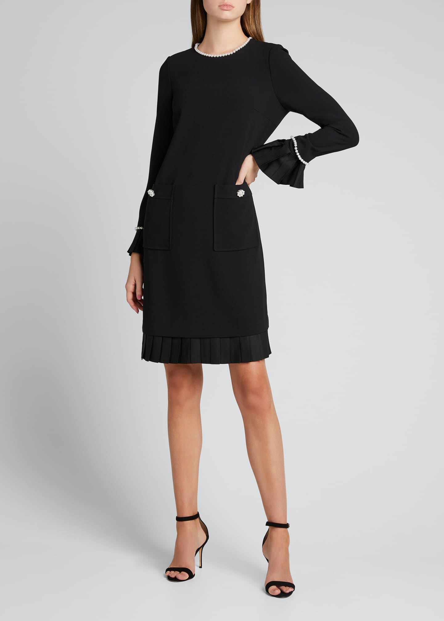 long sleeve crepe dress