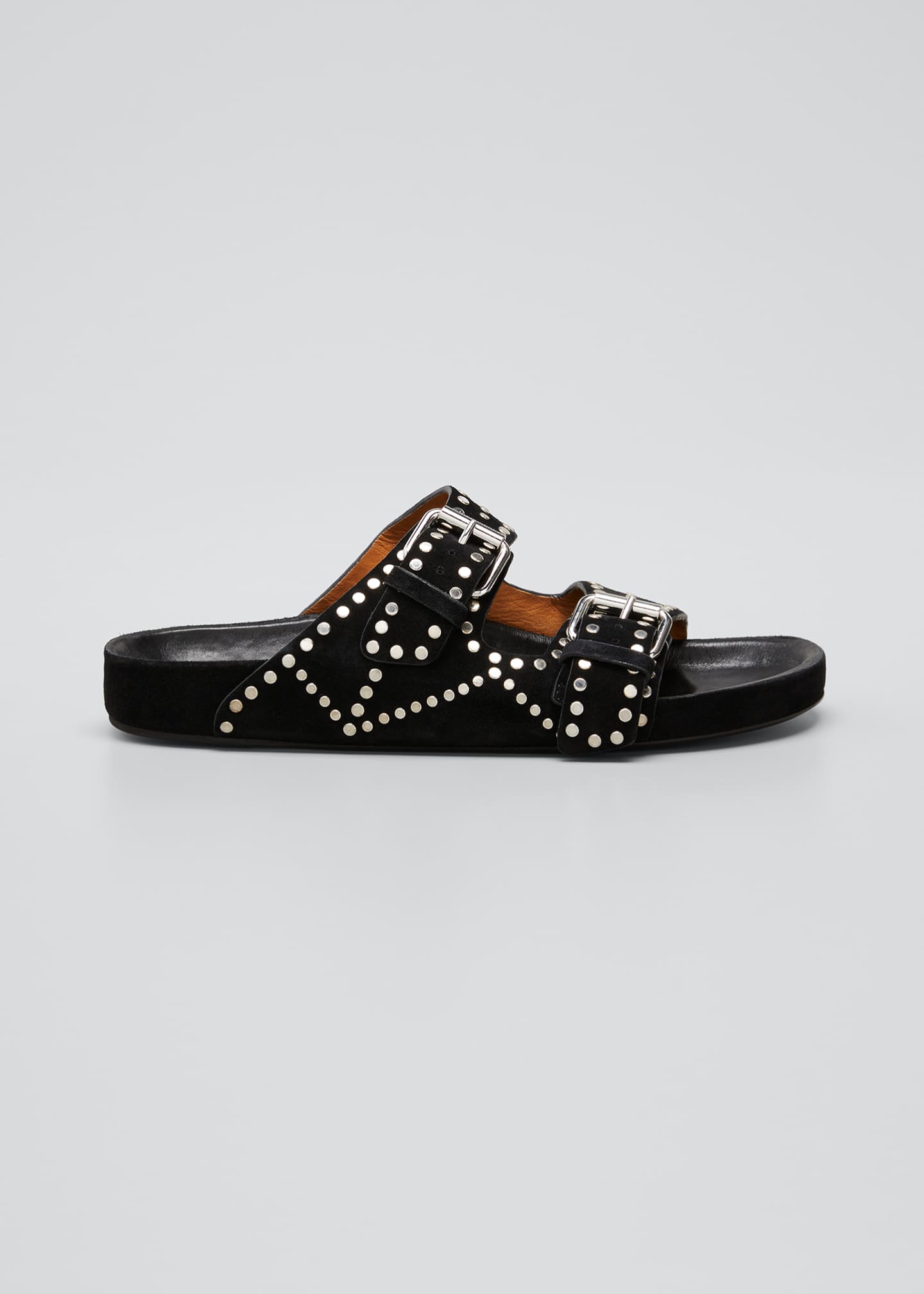 isabel marant lennyo grommet suede slides