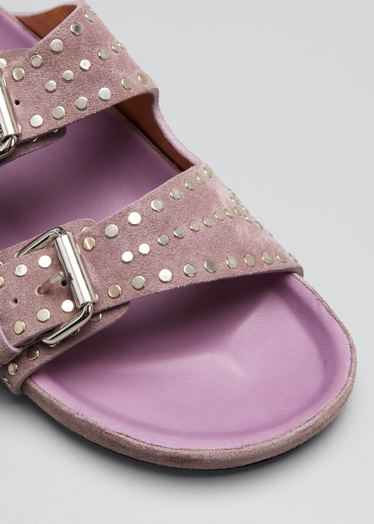 isabel marant lennyo grommet suede slides