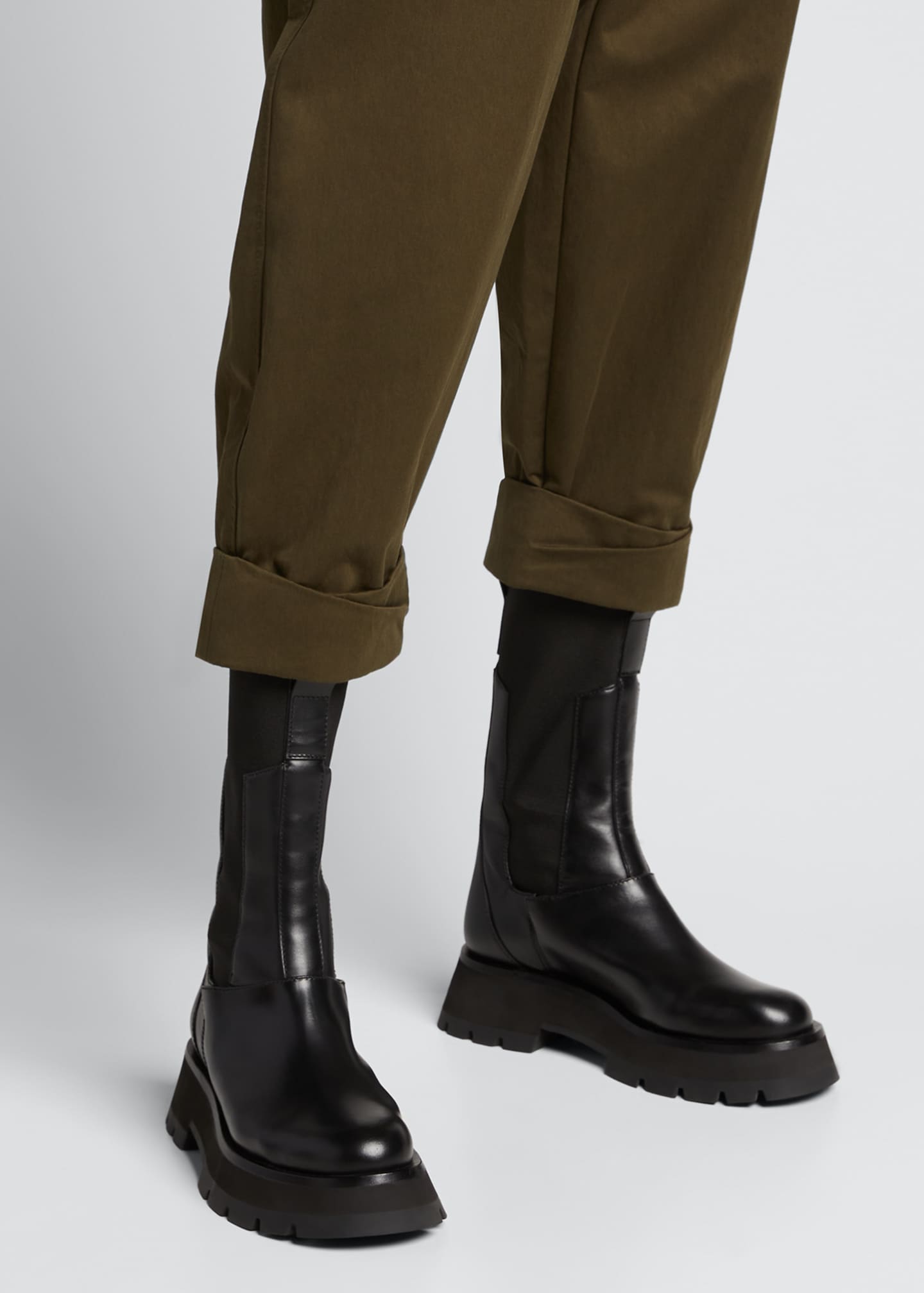 3.1 Phillip Lim Kate Stretch Leather Combat Boots - Bergdorf Goodman