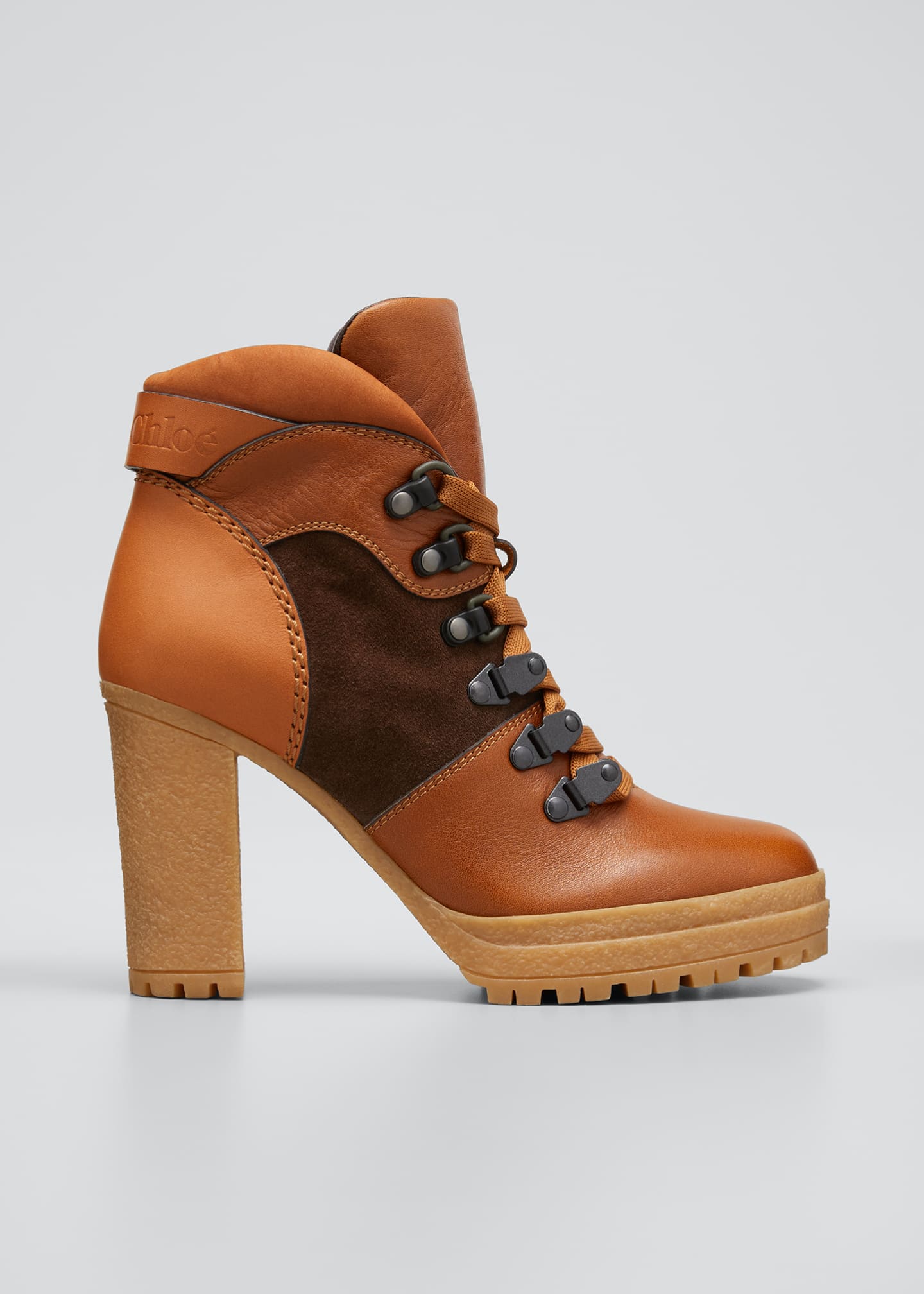 See by Chloe Aure Mixed Leather Hiking Booties - Bergdorf Goodman