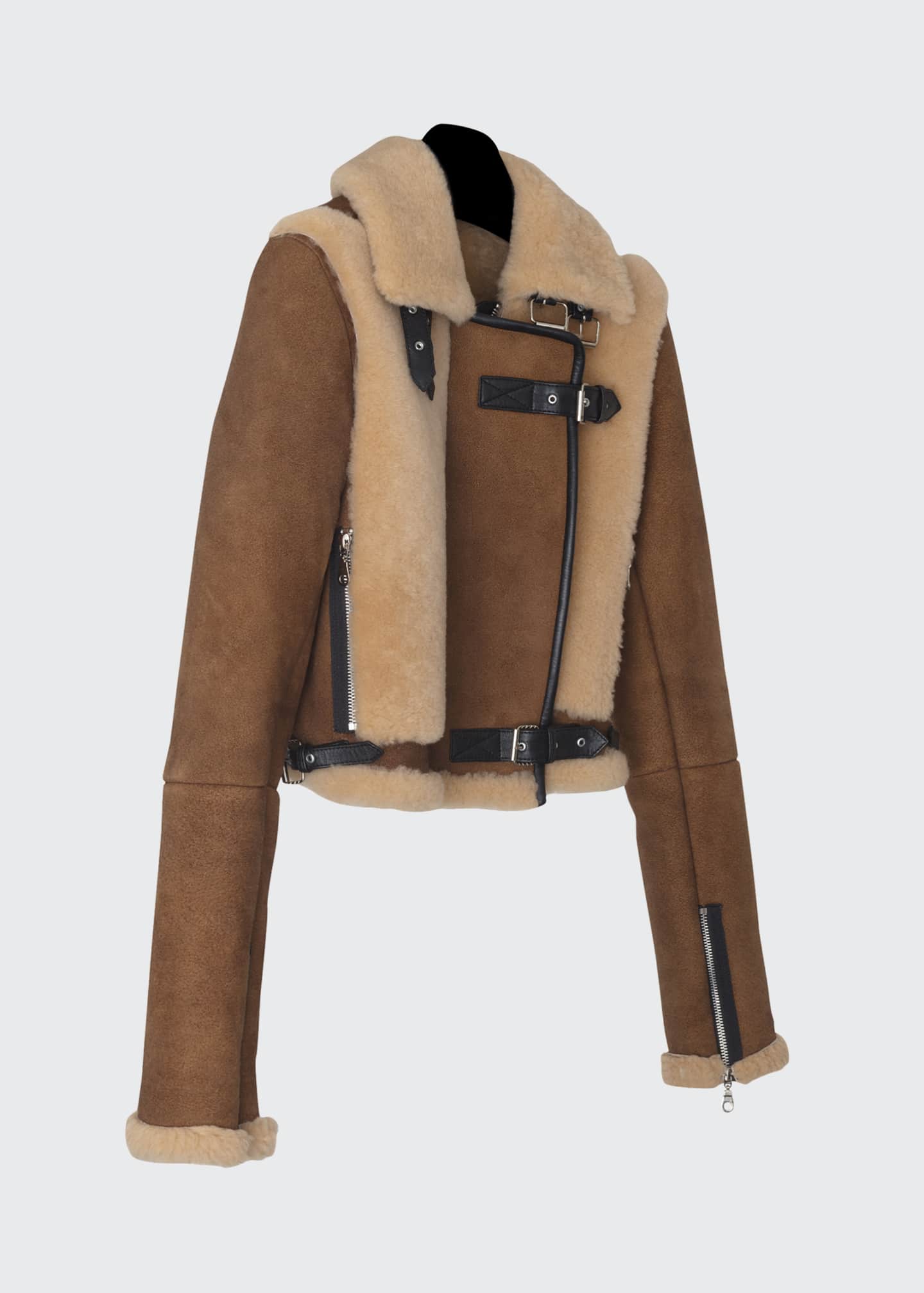 Dan Cassab Alanis Belted Leather and Shearling Jacket - Bergdorf Goodman