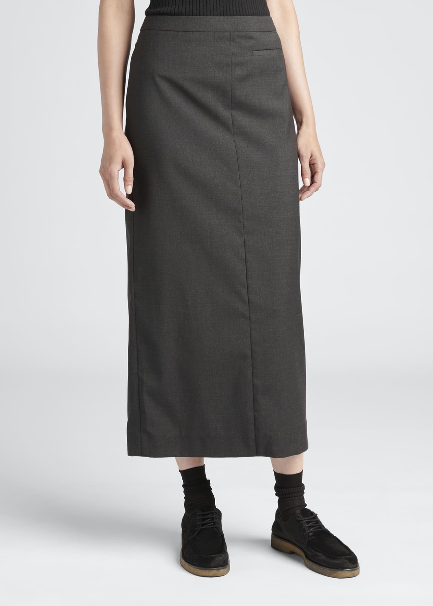 THE ROW Pol Midi Wool Skirt - Bergdorf Goodman