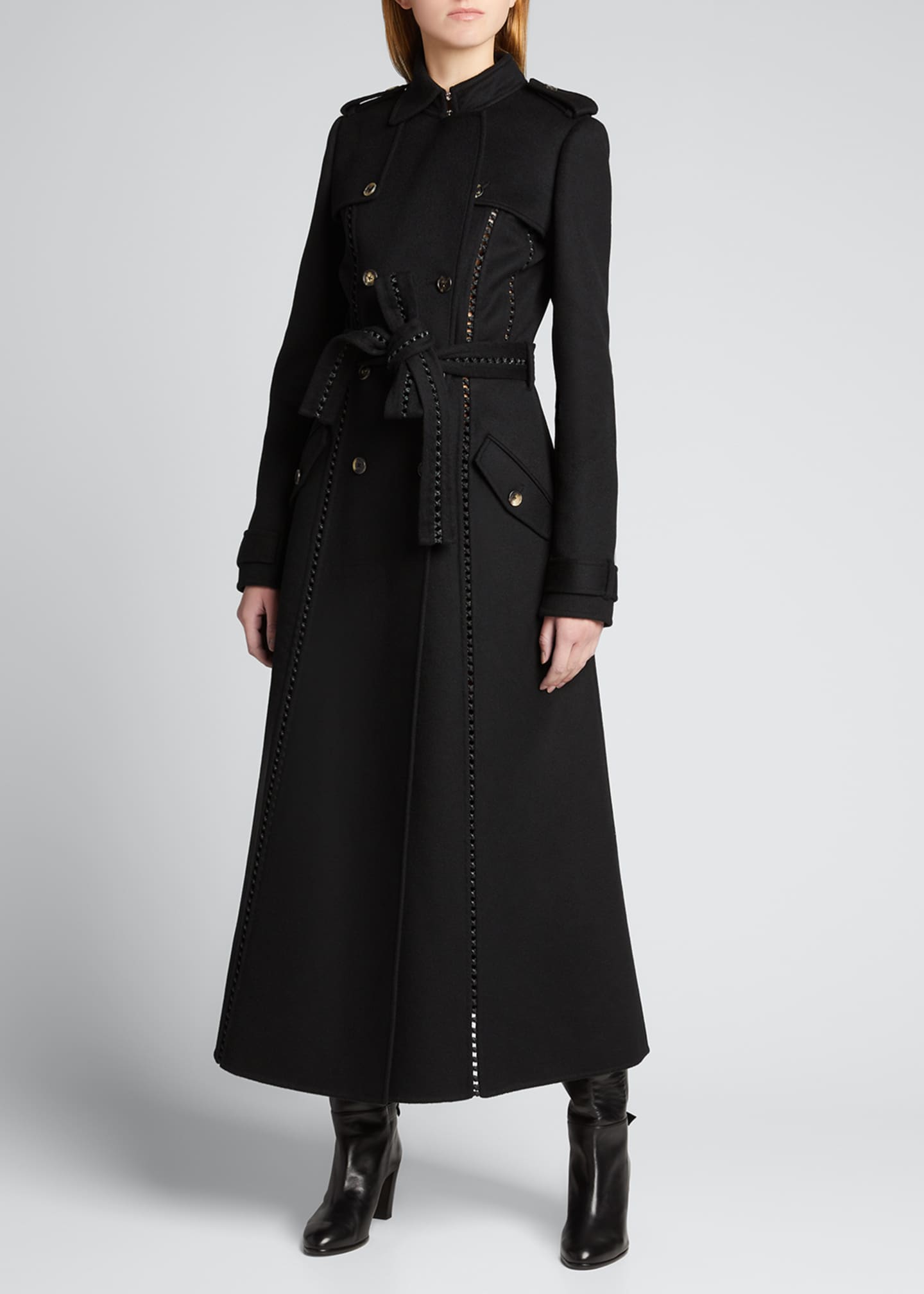 Gabriela Hearst Franz Knotted Cashmere Lace-Up Trench Coat - Bergdorf ...