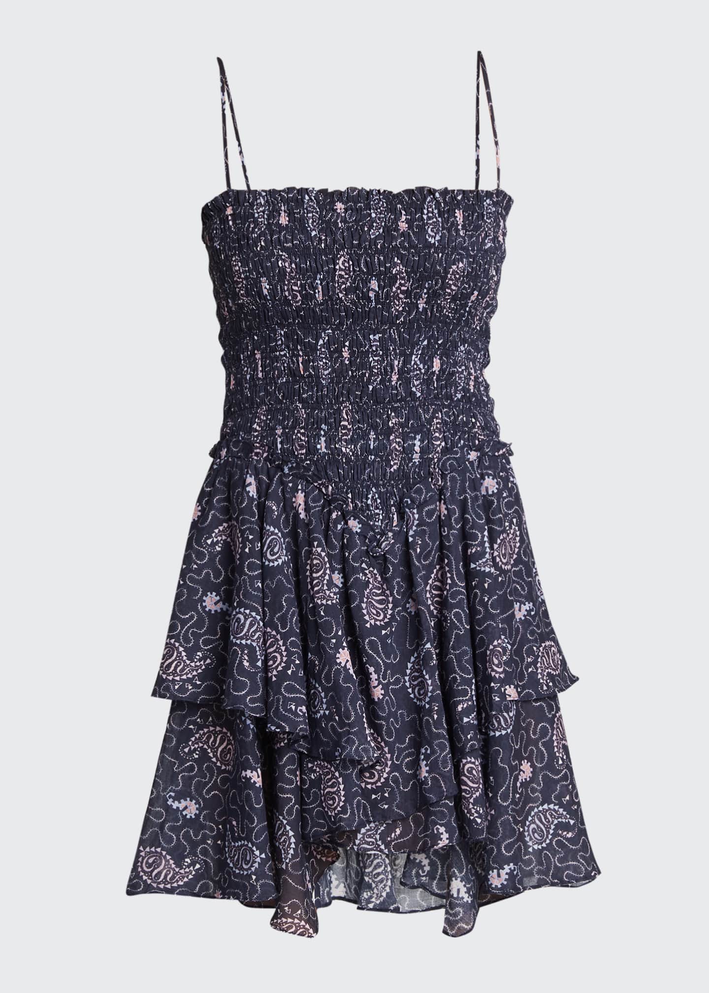 Etoile Isabel Marant Anka Smocked Cotton Paisley Dress - Bergdorf Goodman