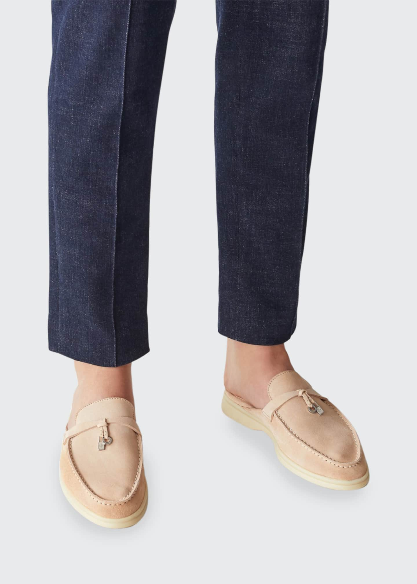 Loro Piana Babouche Charms Walk Suede Mule Loafers - Bergdorf Goodman