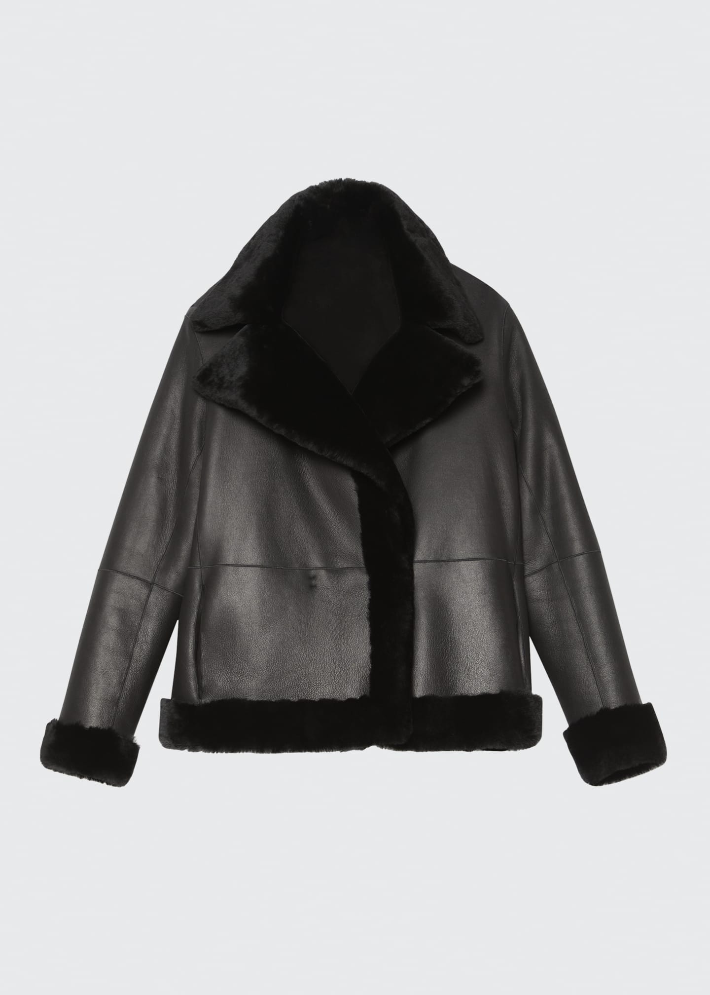 Theory Clairene Polished Leather Moto Jacket - Bergdorf Goodman
