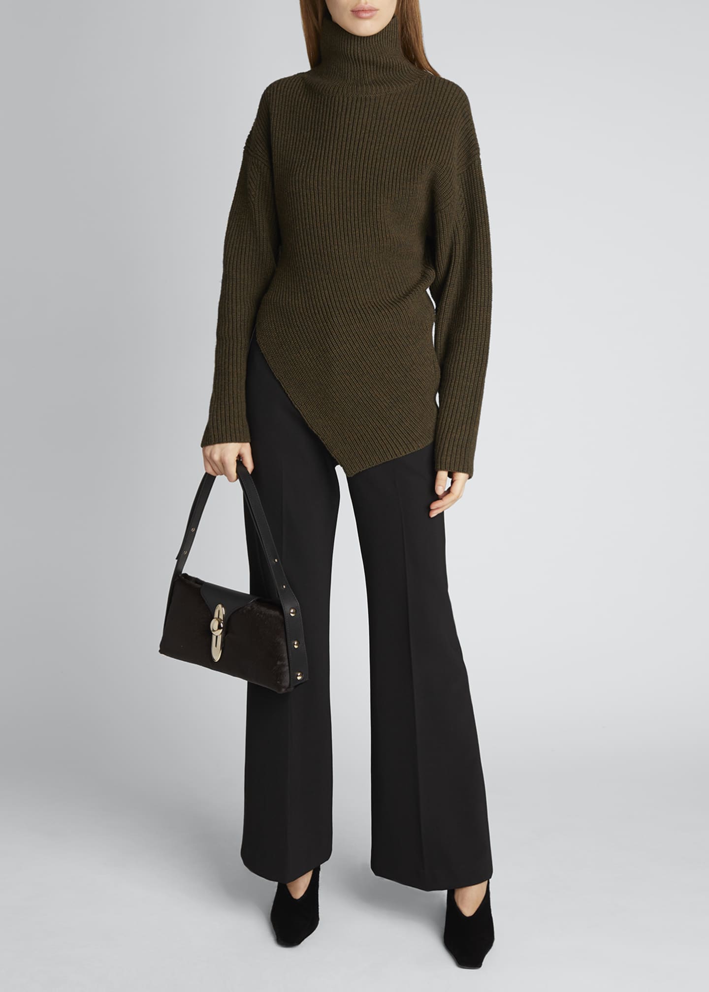 Proenza Schouler Asymmetrical Wool Turtleneck Sweater - Bergdorf Goodman
