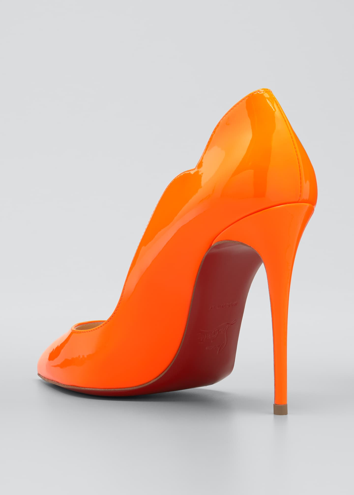 christian louboutin hot chick 100 patent red sole pumps