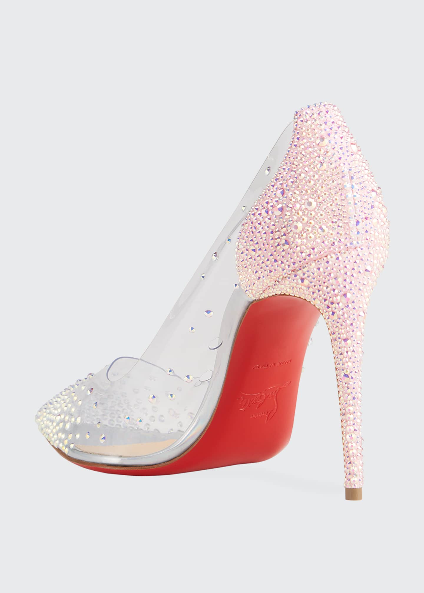christian louboutin degrastrassita embellished pvc & leather pumps