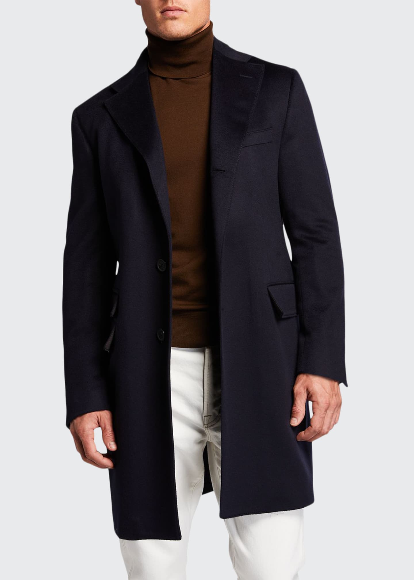 Corneliani Men's Solid ID Topcoat w/ Bib - Bergdorf Goodman