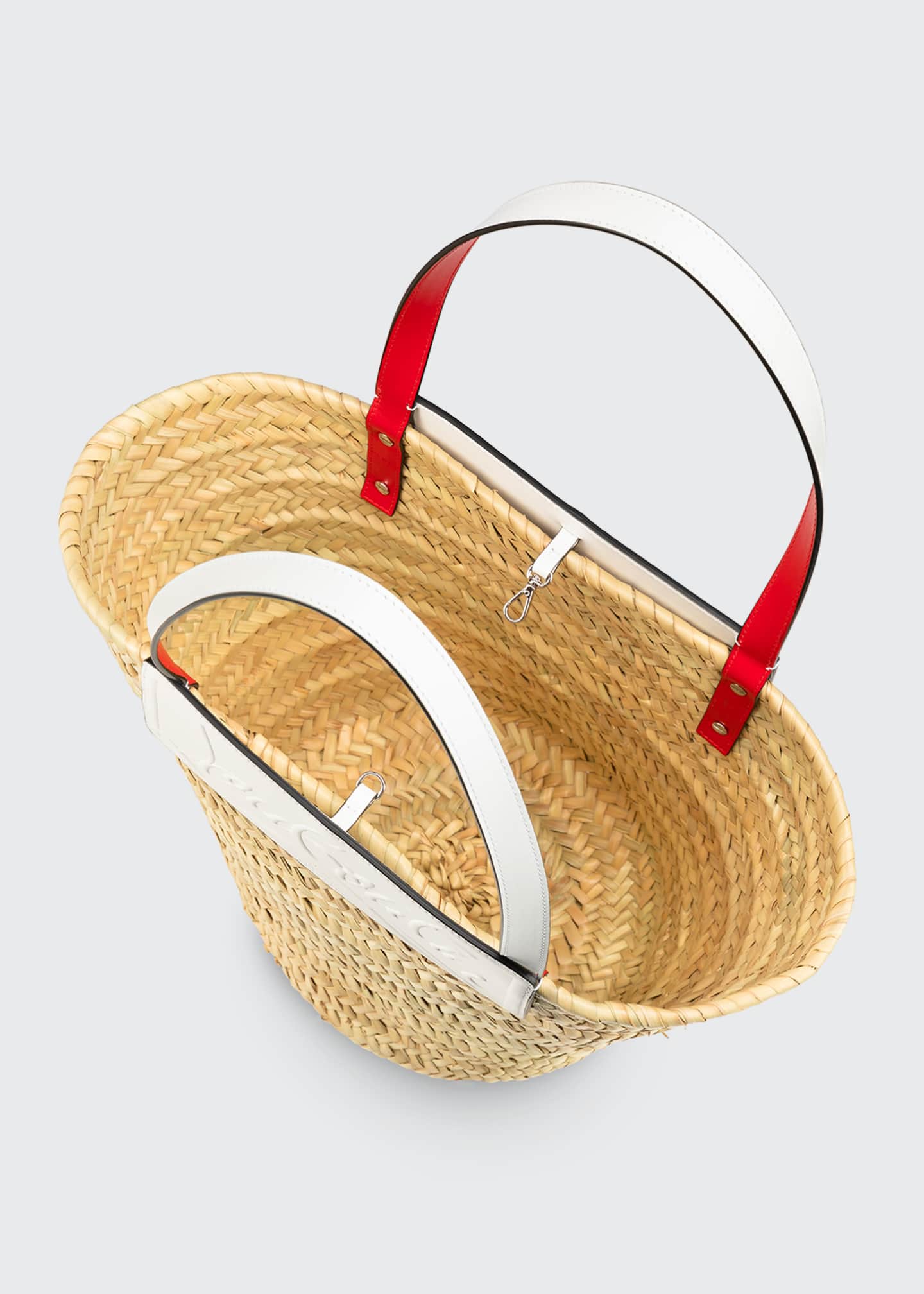Christian Louboutin Loubi Shore Woven Straw Beach Tote Bag ...