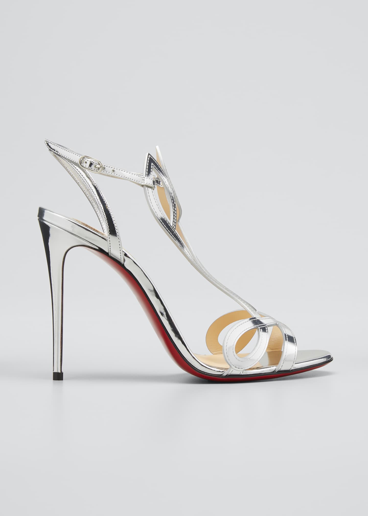 christian louboutin double l patent red sole sandals