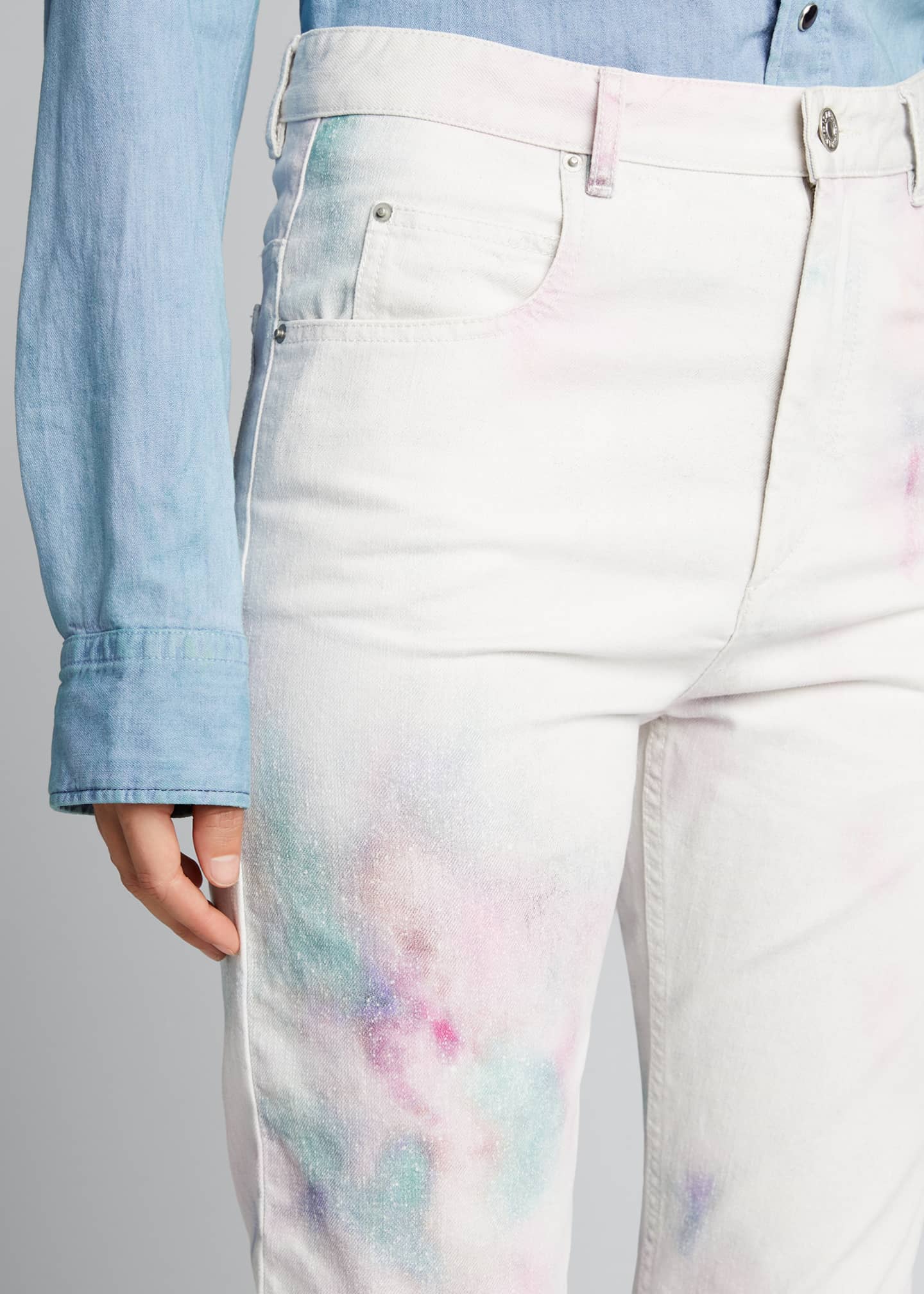Etoile Isabel Marant Lanea Tie Dye Jeans Bergdorf Goodman The bohemian spirit of isabel marant's ss20 collection is reflected by these white eloise jeans, which echo a runway style. lanea tie dye jeans